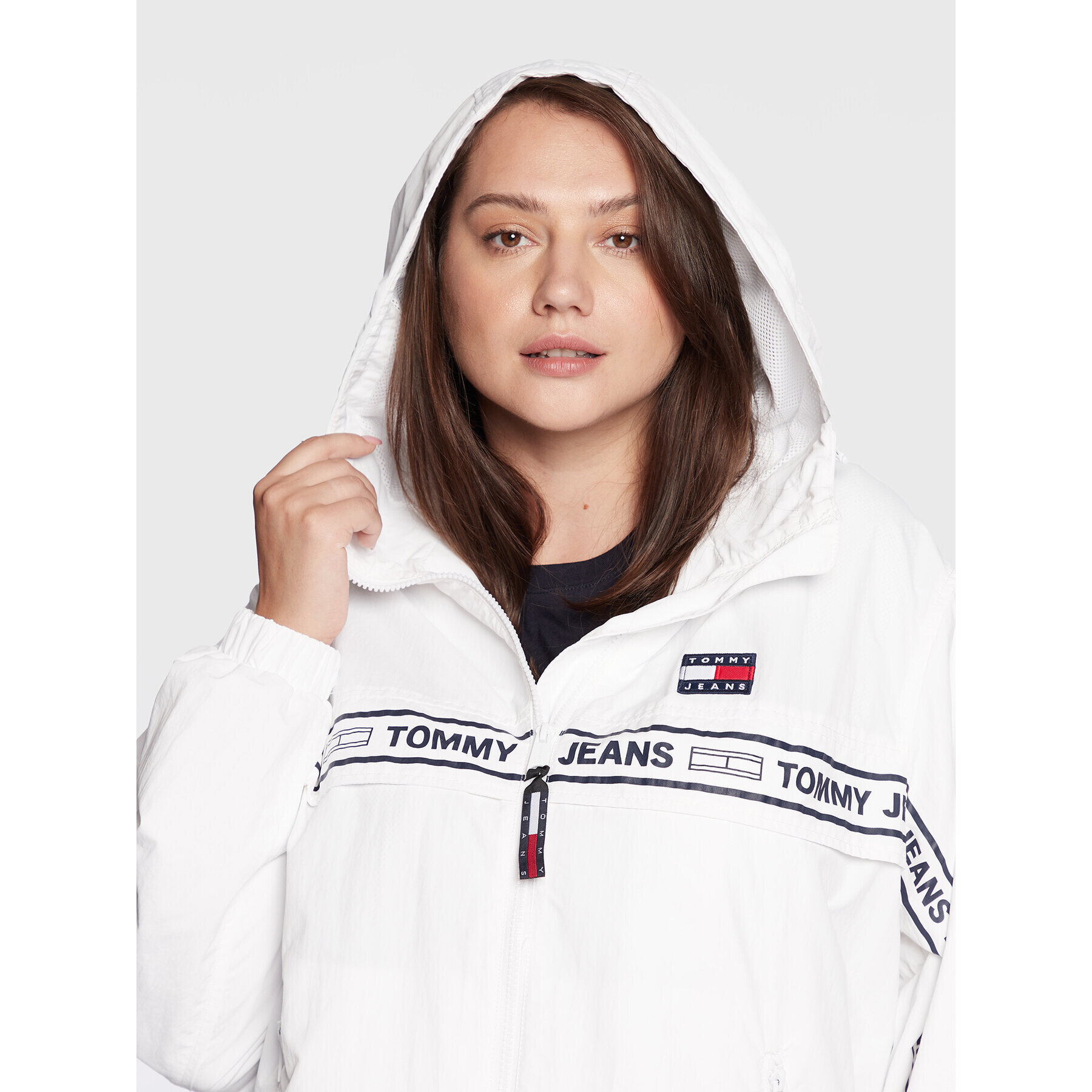 Tommy Jeans Curve Geacă Chicago DW0DW13025 Alb Regular Fit - Pled.ro