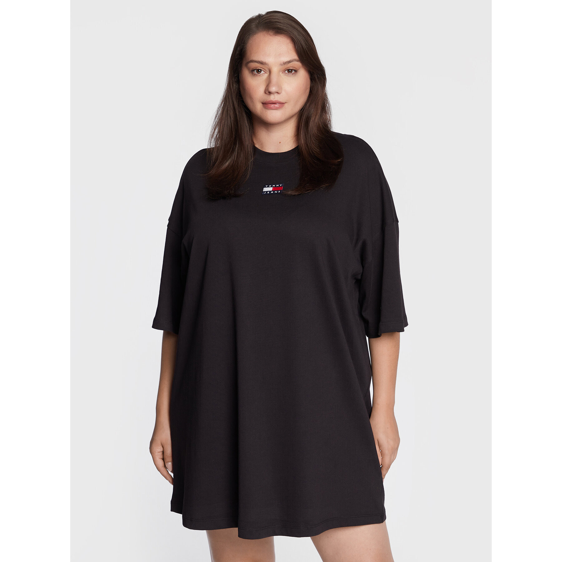 Tommy Jeans Curve Rochie de zi DW0DW12950 Negru Oversize - Pled.ro