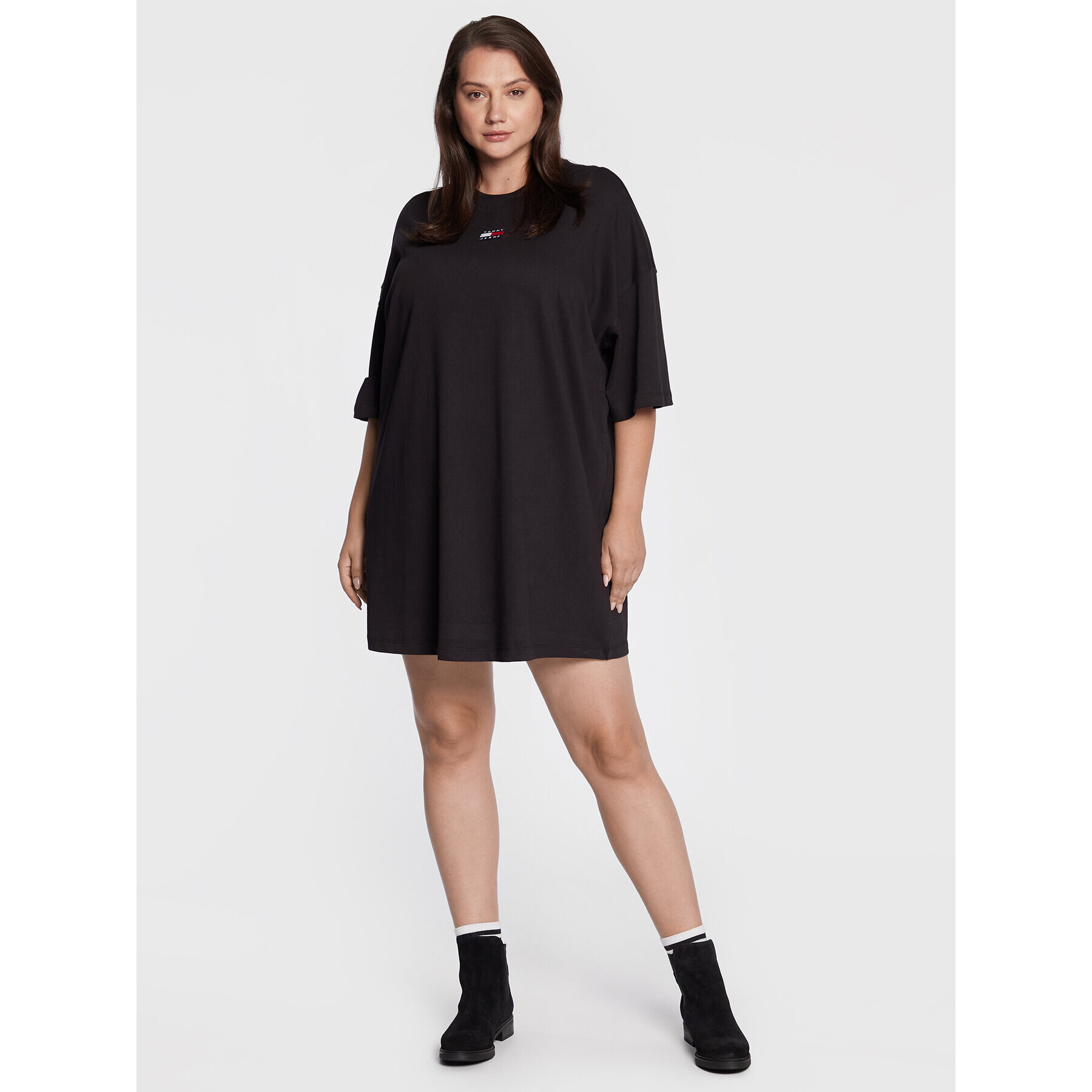 Tommy Jeans Curve Rochie de zi DW0DW12950 Negru Oversize - Pled.ro