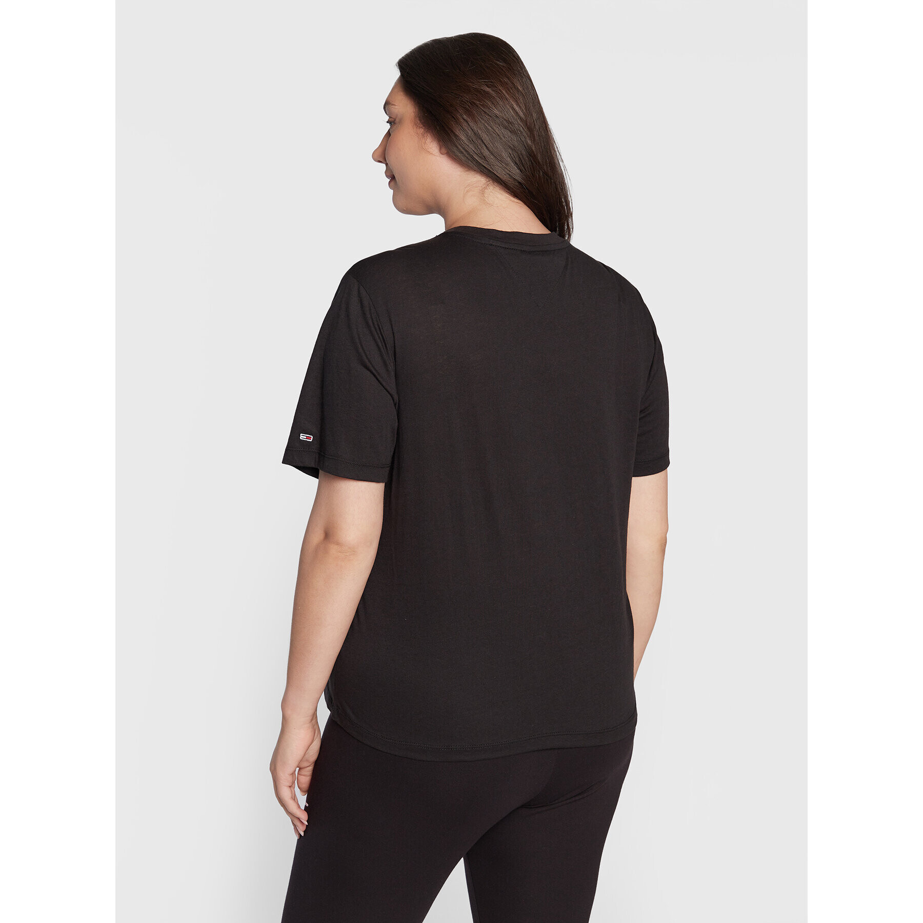 Tommy Jeans Curve Tricou Essential DW0DW12996 Negru Regular Fit - Pled.ro