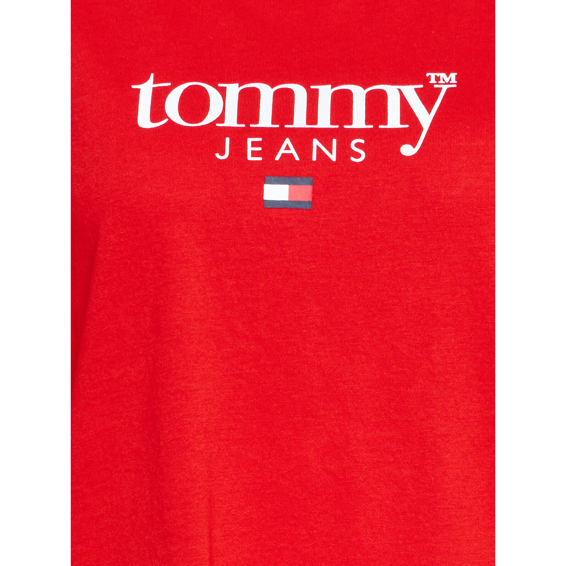 Tommy Jeans Curve Tricou Essential Logo DW0DW14559 Roșu Regular Fit - Pled.ro