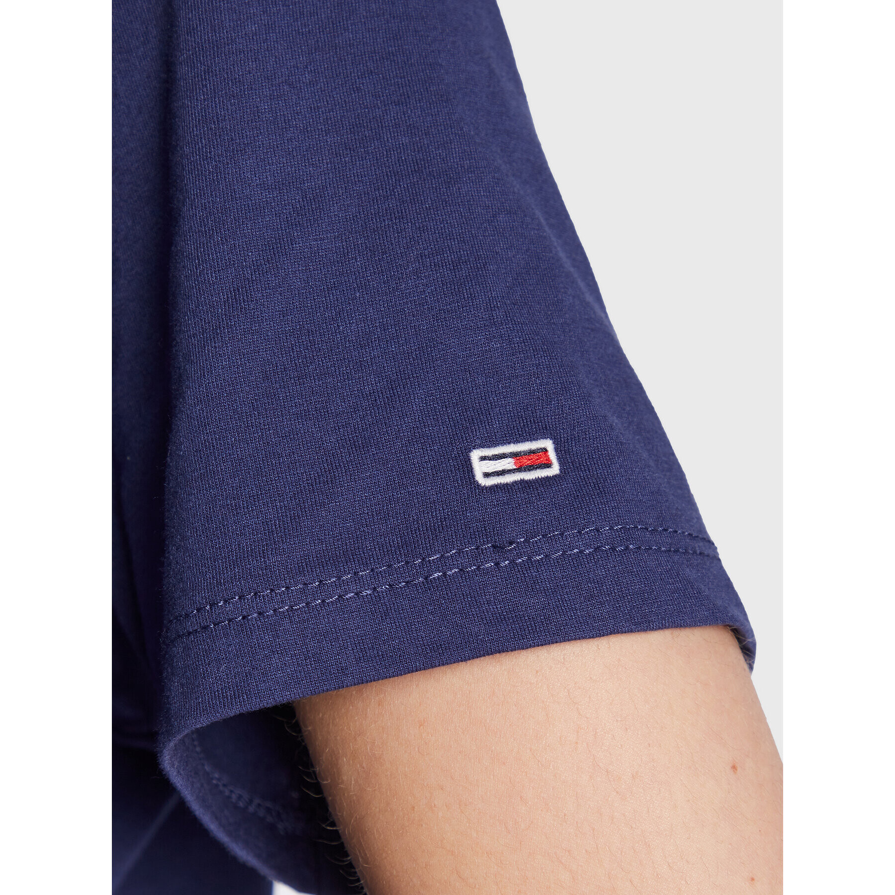 Tommy Jeans Curve Tricou Essential Logo DW0DW15118 Bleumarin Regular Fit - Pled.ro