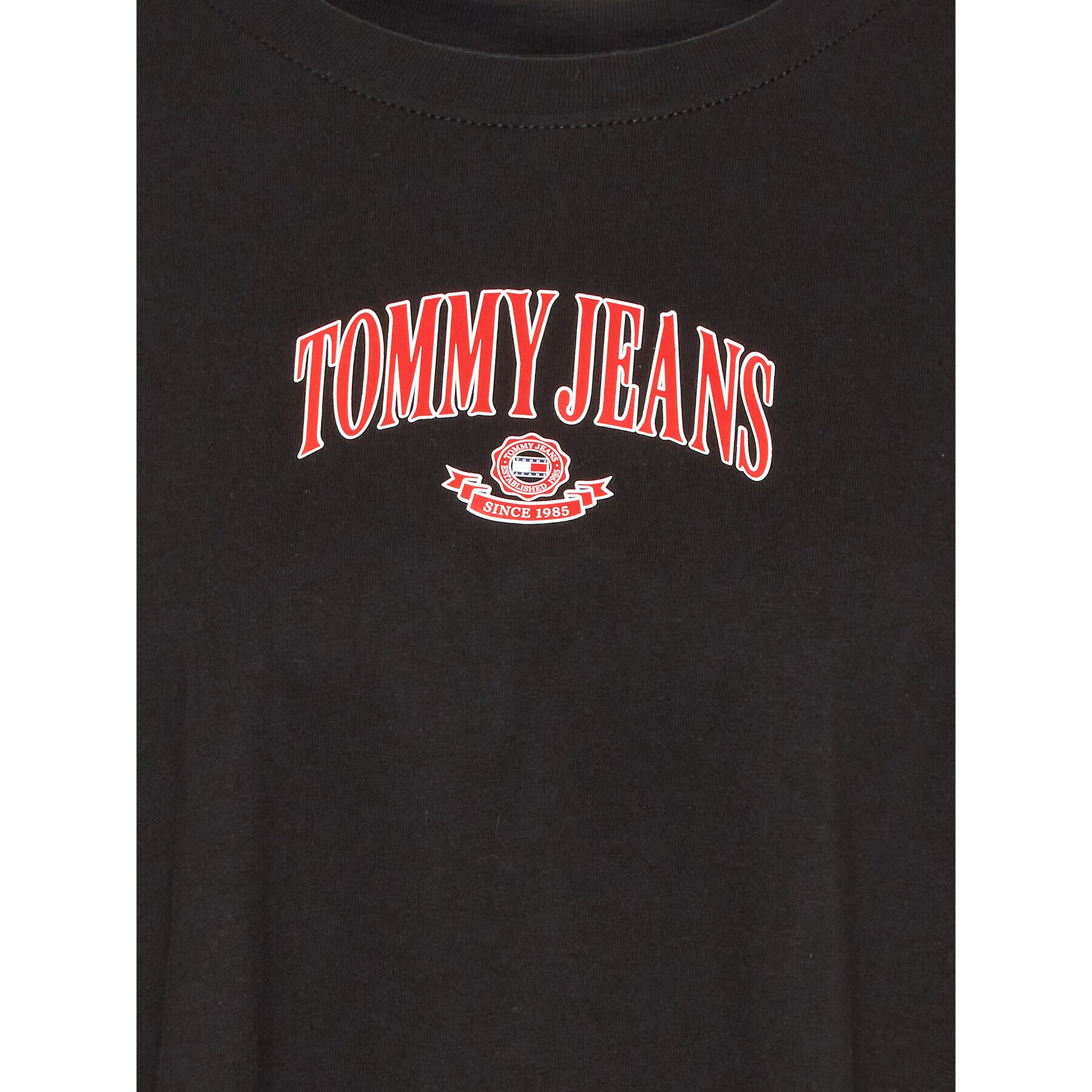 Tommy Jeans Curve Tricou Varsity DW0DW15689 Negru Oversize - Pled.ro