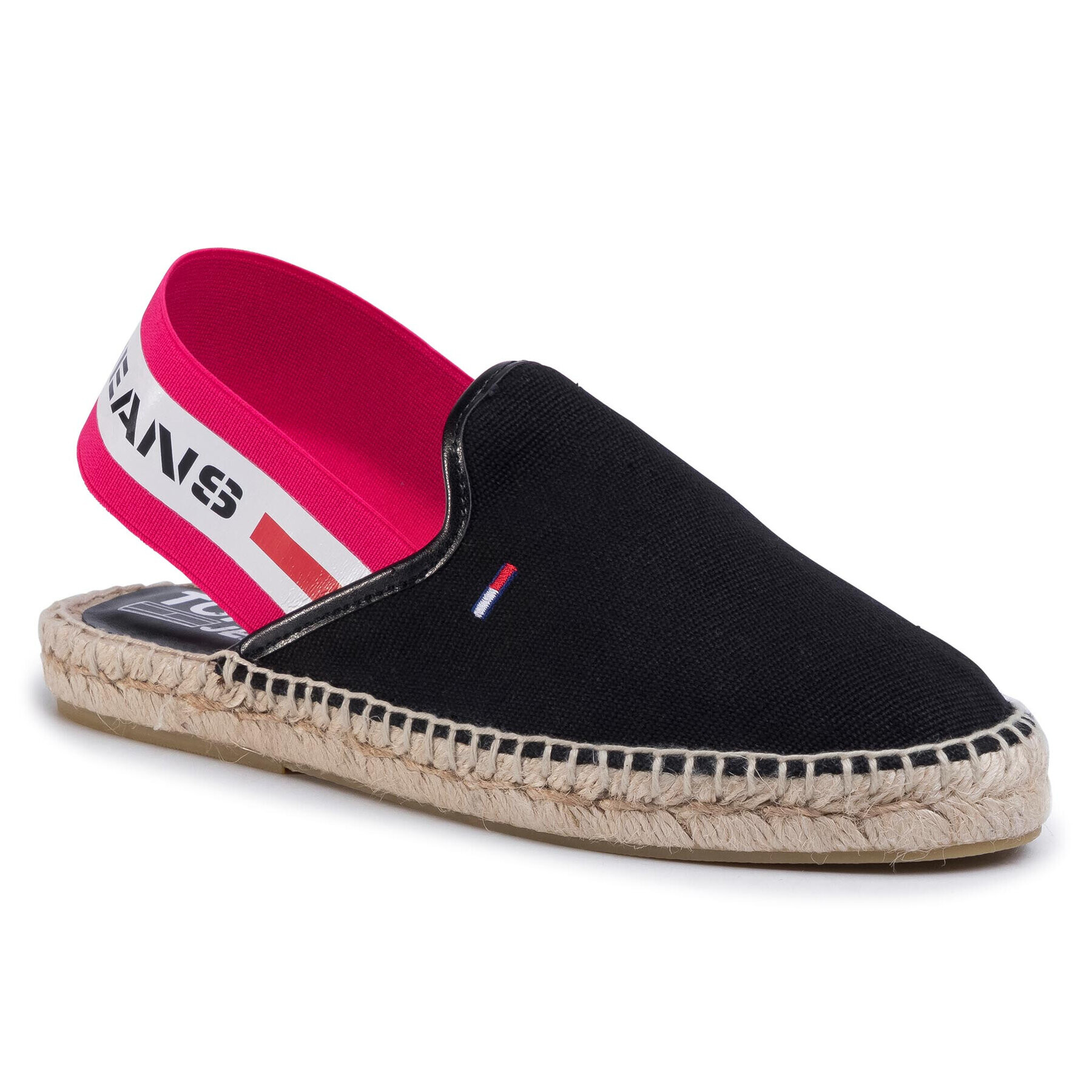 Tommy Jeans Espadrile Chunky Tape Slingback Espadrrille EN0EN00814 Negru - Pled.ro