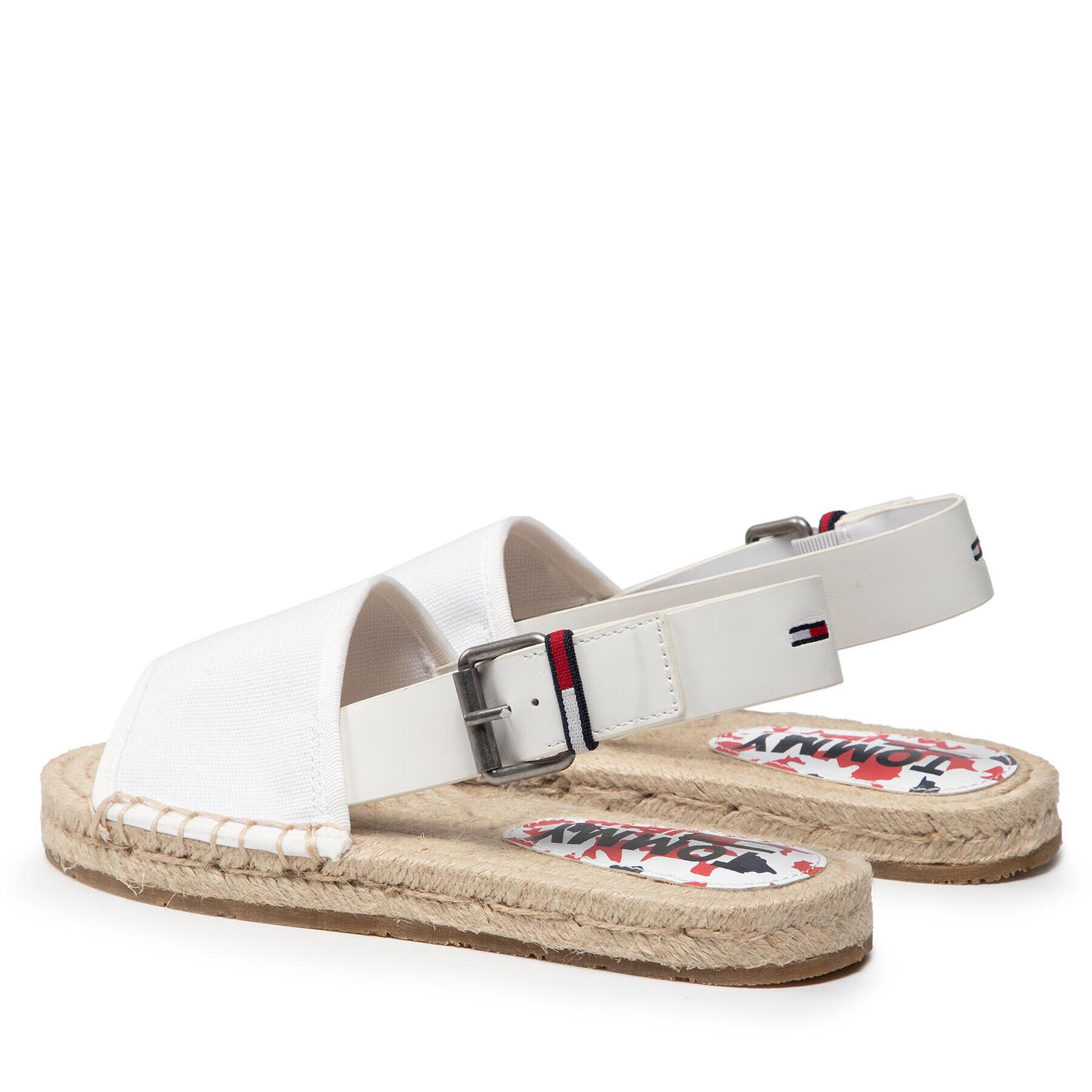 Tommy Jeans Espadrile Essential Flat Sandal EN0EN01437 Alb - Pled.ro