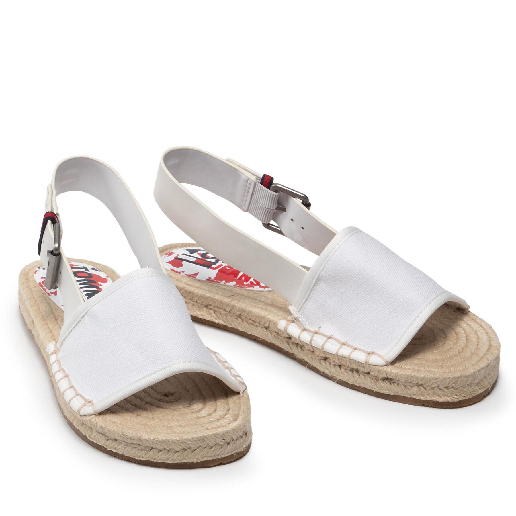 Tommy Jeans Espadrile Essential Flat Sandal EN0EN01437 Alb - Pled.ro