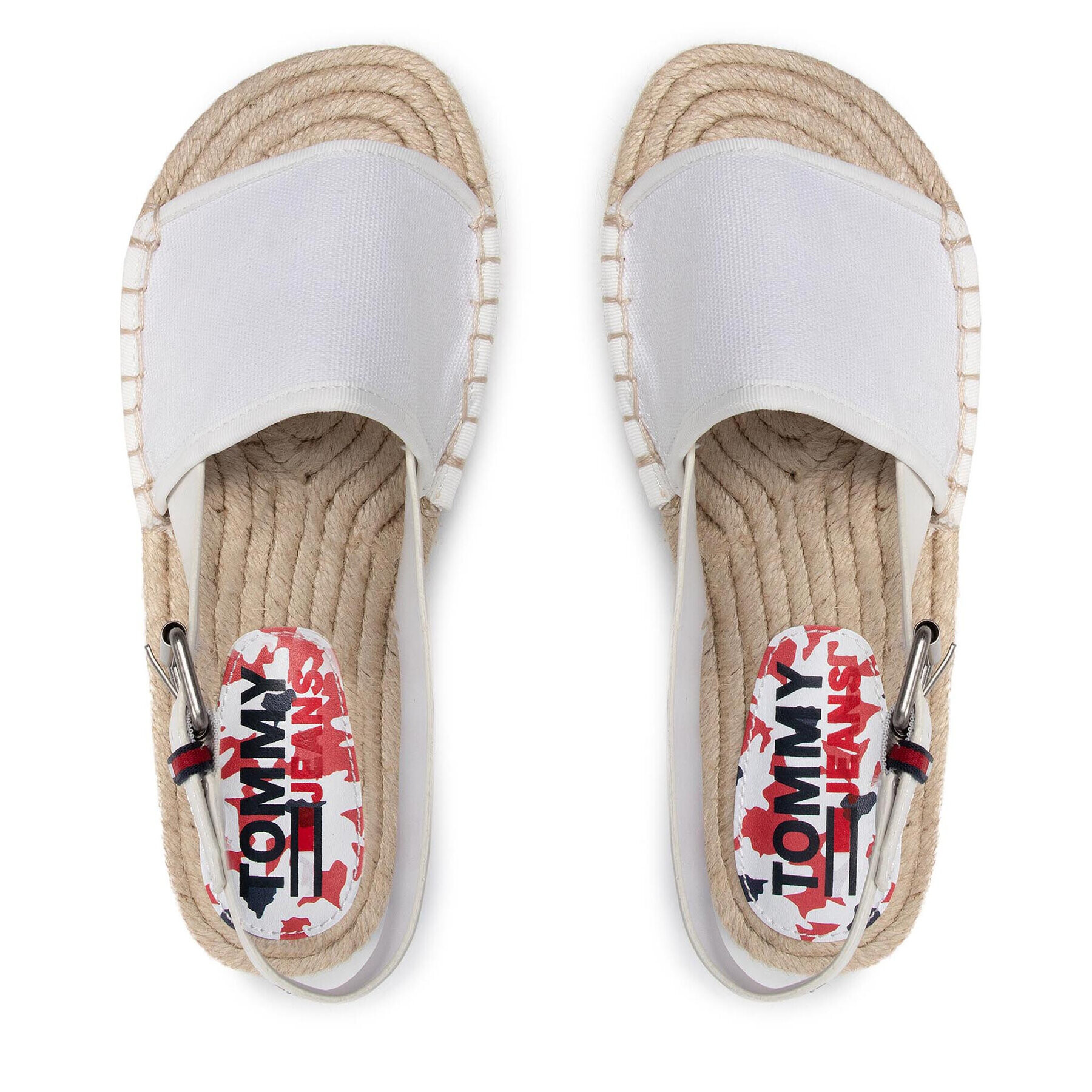 Tommy Jeans Espadrile Essential Flat Sandal EN0EN01437 Alb - Pled.ro