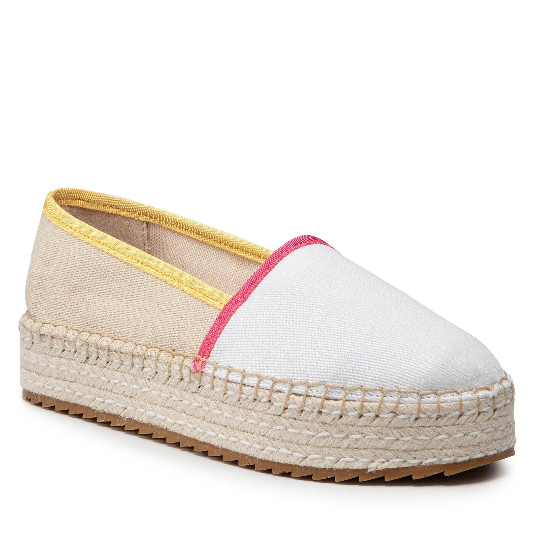 Tommy Jeans Espadrile Flatform Espadrille EN0EN01832 Alb - Pled.ro