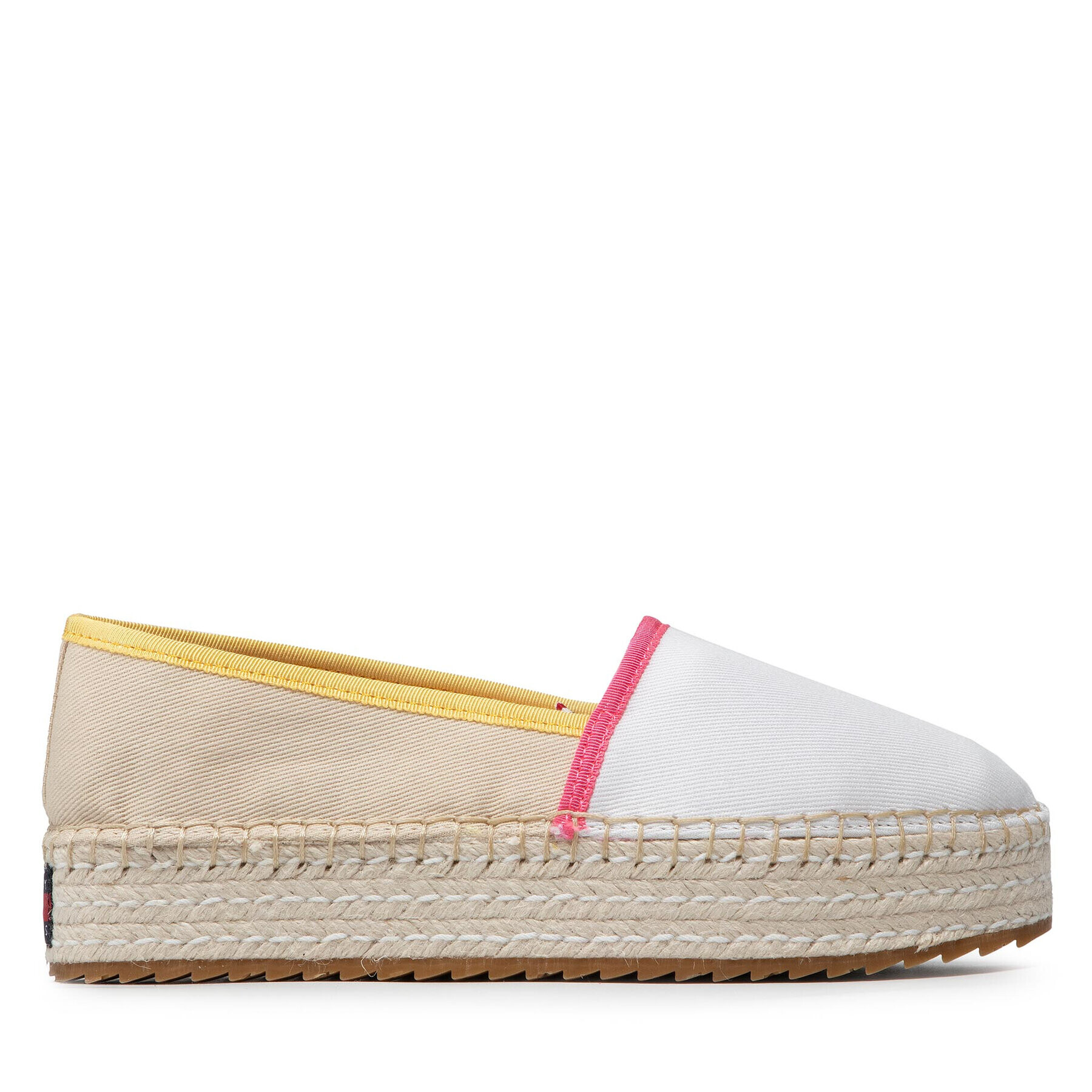 Tommy Jeans Espadrile Flatform Espadrille EN0EN01832 Alb - Pled.ro