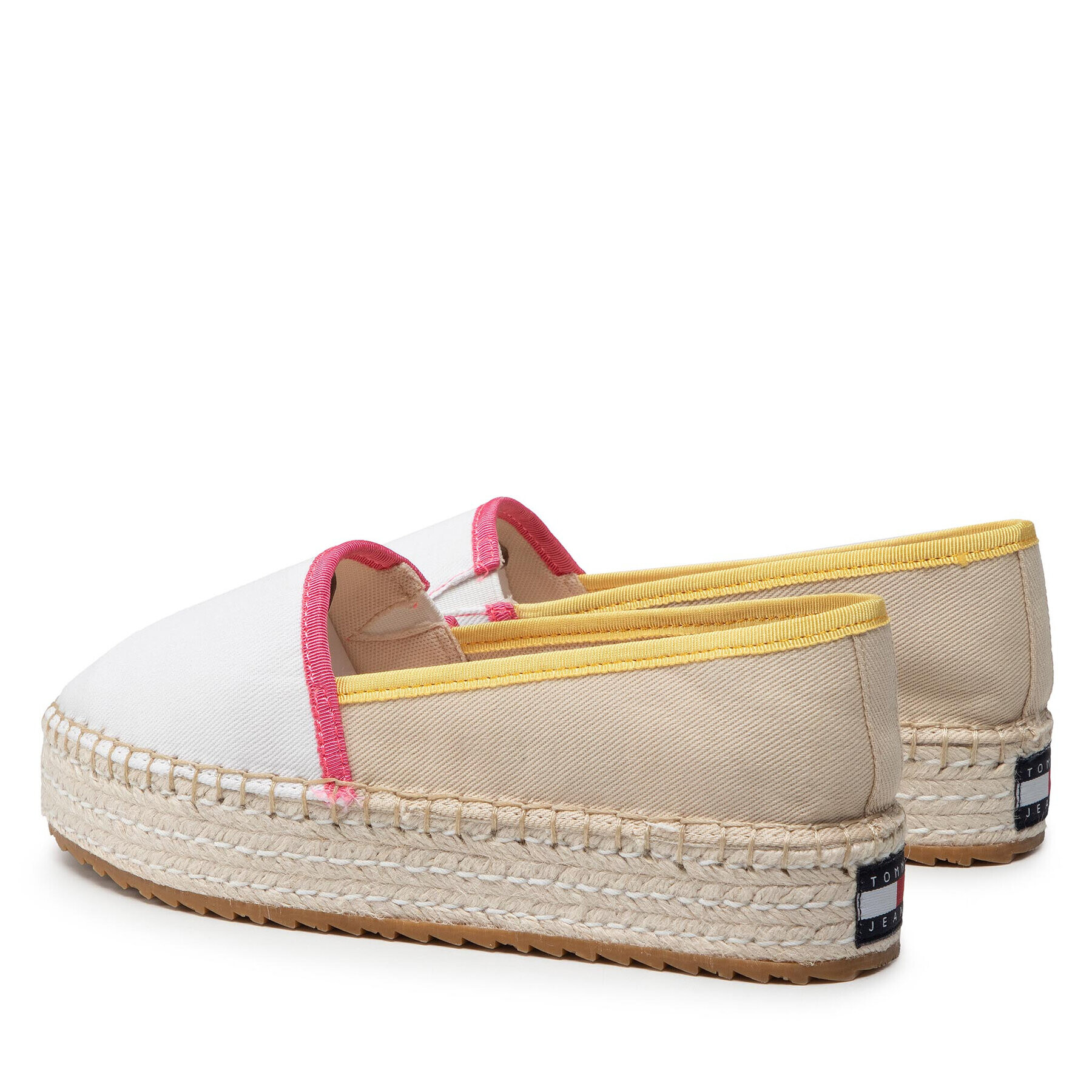 Tommy Jeans Espadrile Flatform Espadrille EN0EN01832 Alb - Pled.ro