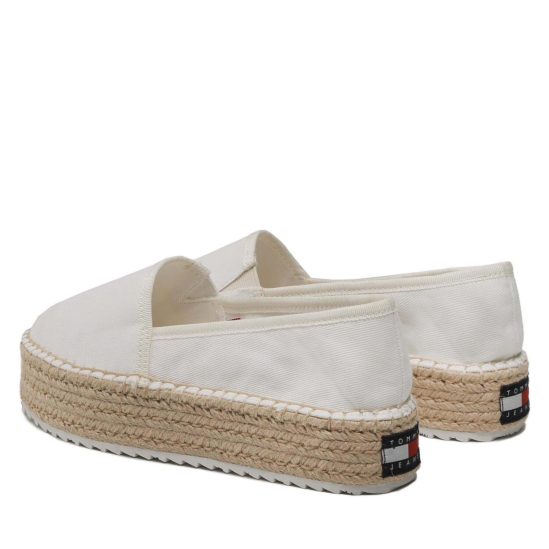 Tommy Jeans Espadrile Flatform Espadrille EN0EN02078 Alb - Pled.ro