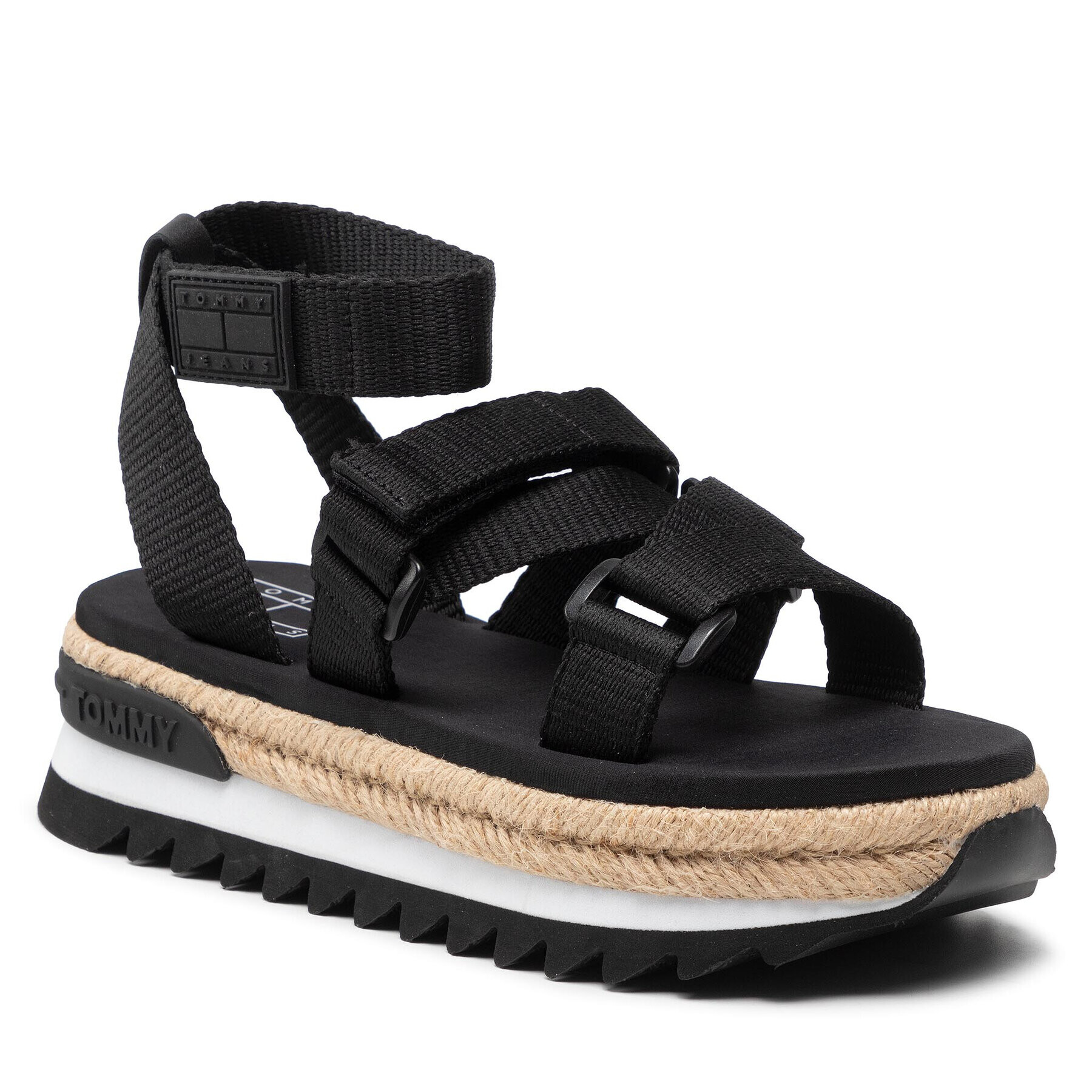 Tommy Jeans Espadrile Rope Cleated Sandal EN0EN01804 Negru - Pled.ro