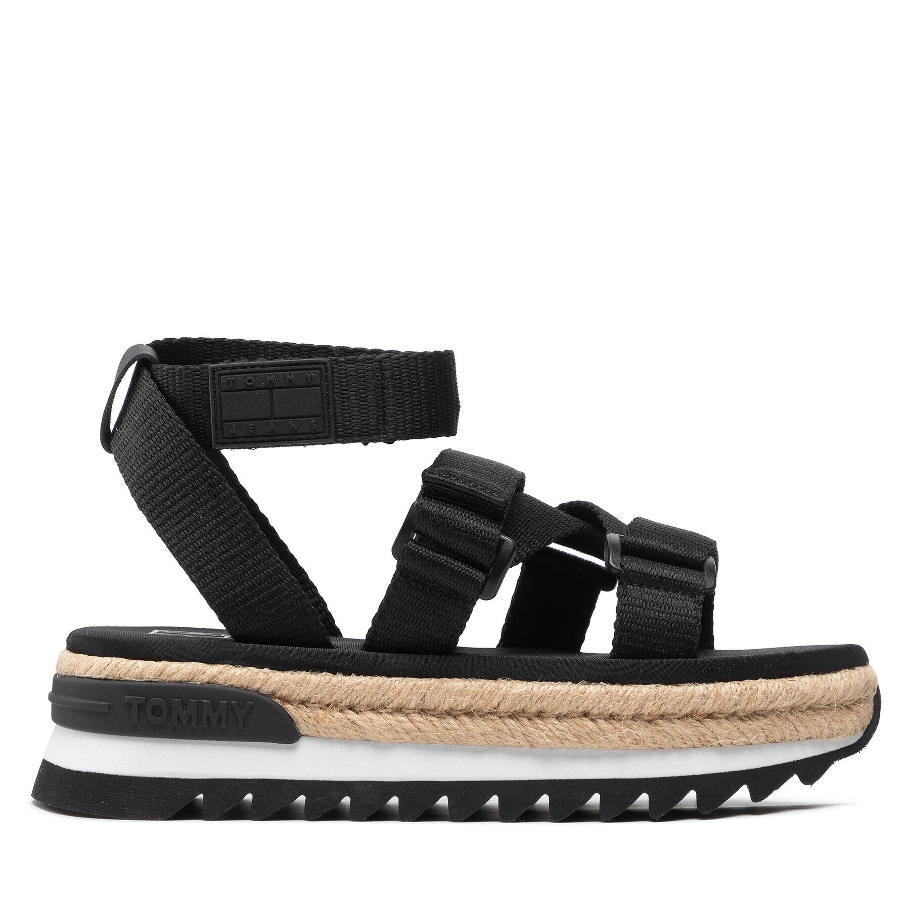 Tommy Jeans Espadrile Rope Cleated Sandal EN0EN01804 Negru - Pled.ro