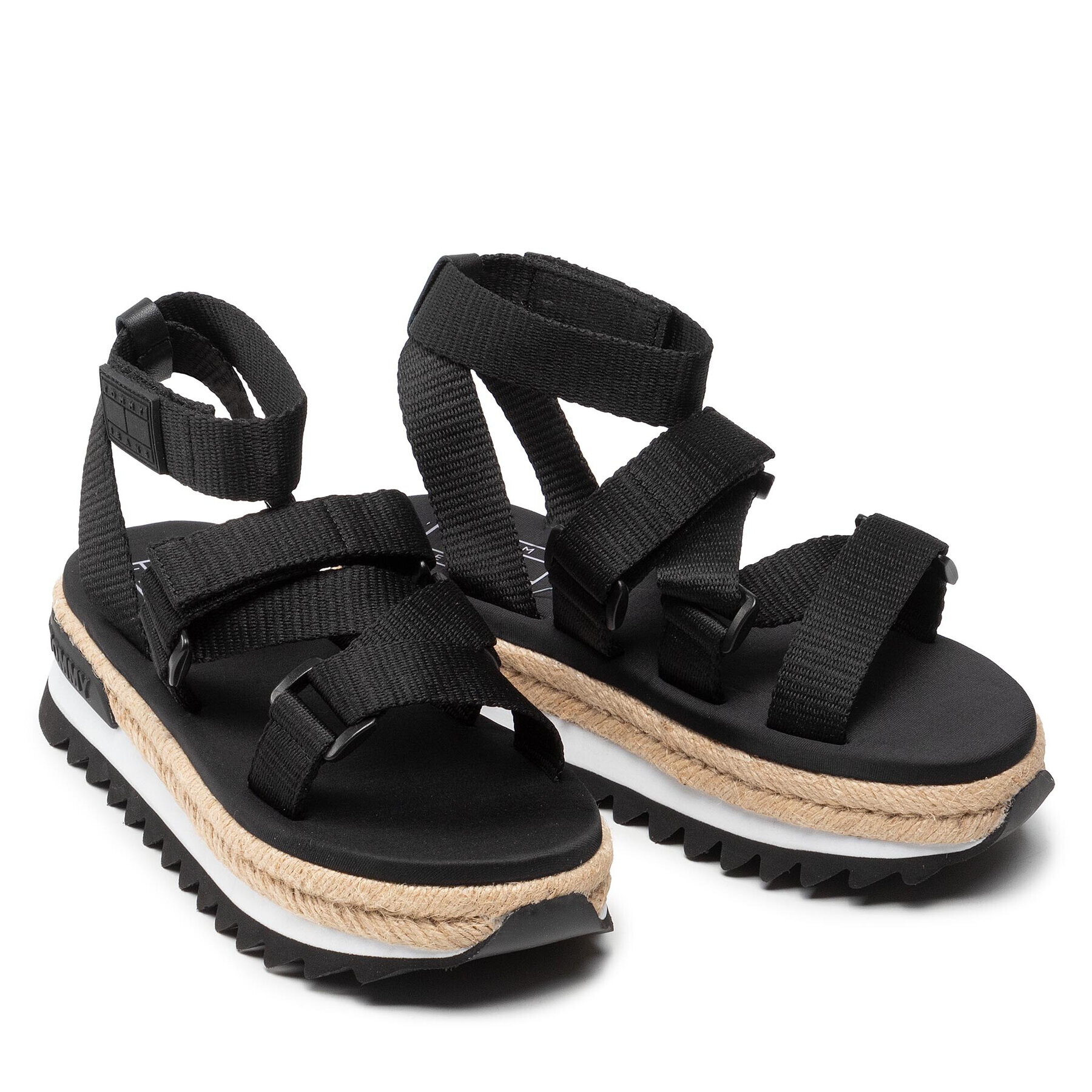 Tommy Jeans Espadrile Rope Cleated Sandal EN0EN01804 Negru - Pled.ro