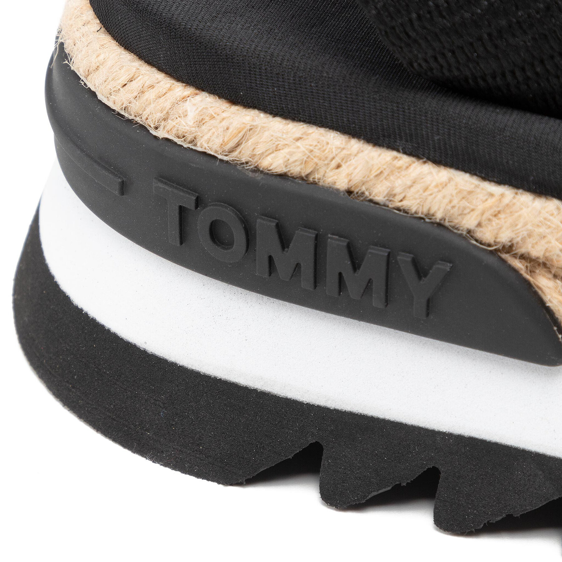 Tommy Jeans Espadrile Rope Cleated Sandal EN0EN01804 Negru - Pled.ro