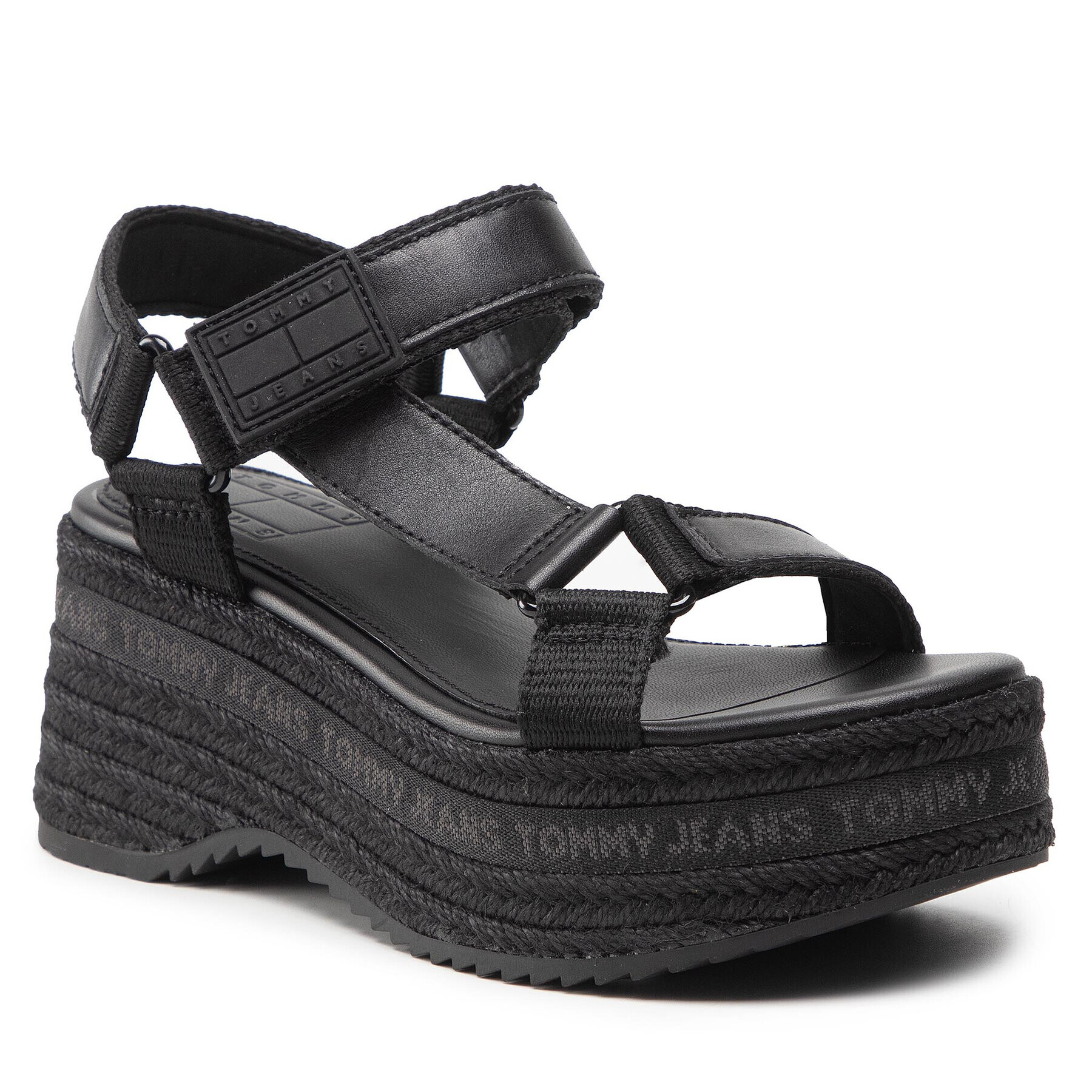 Tommy Jeans Espadrile Wedge Sandal EN0EN01810 Negru - Pled.ro