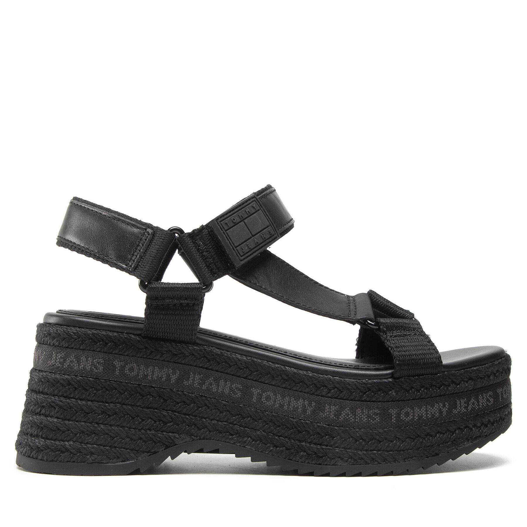 Tommy Jeans Espadrile Wedge Sandal EN0EN01810 Negru - Pled.ro