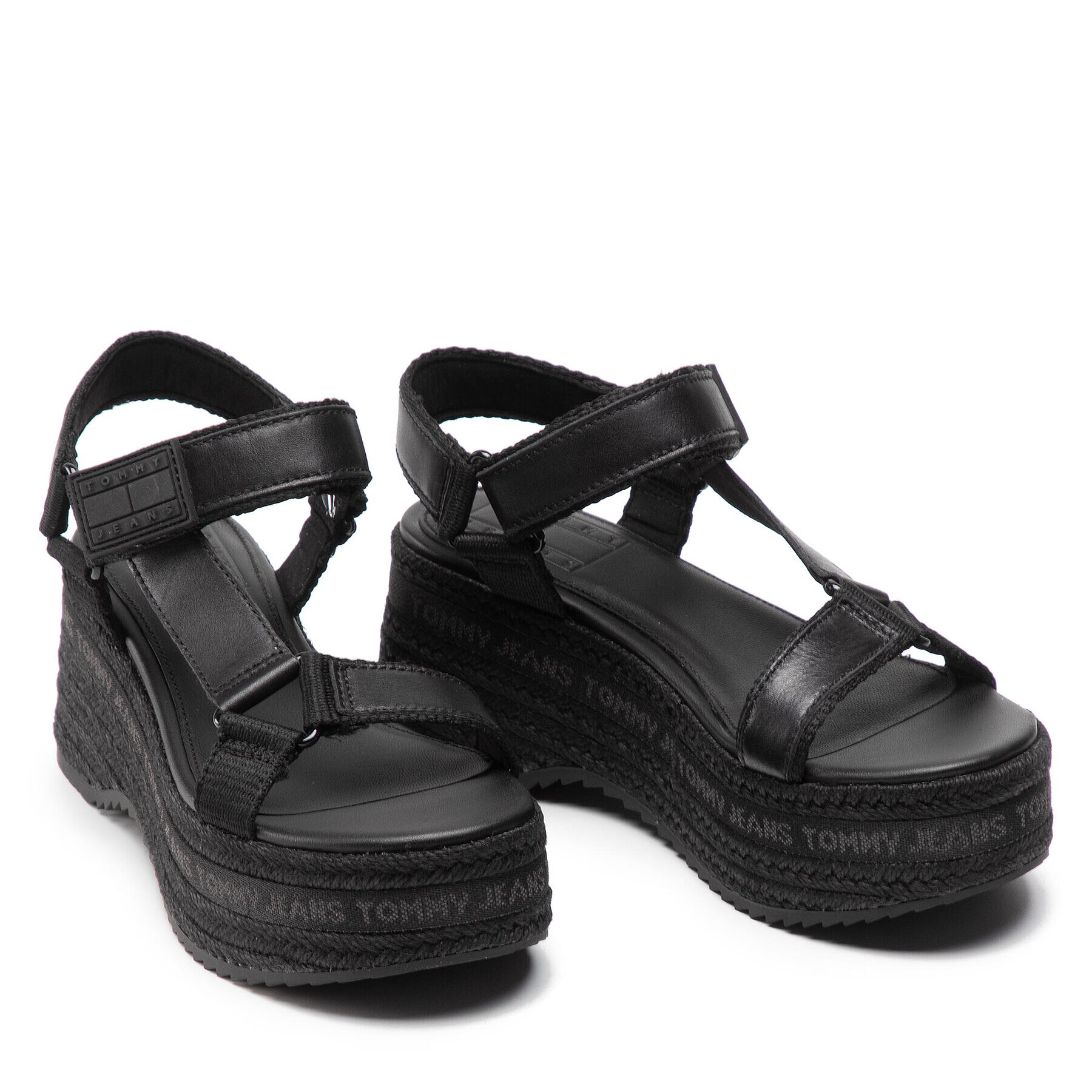 Tommy Jeans Espadrile Wedge Sandal EN0EN01810 Negru - Pled.ro