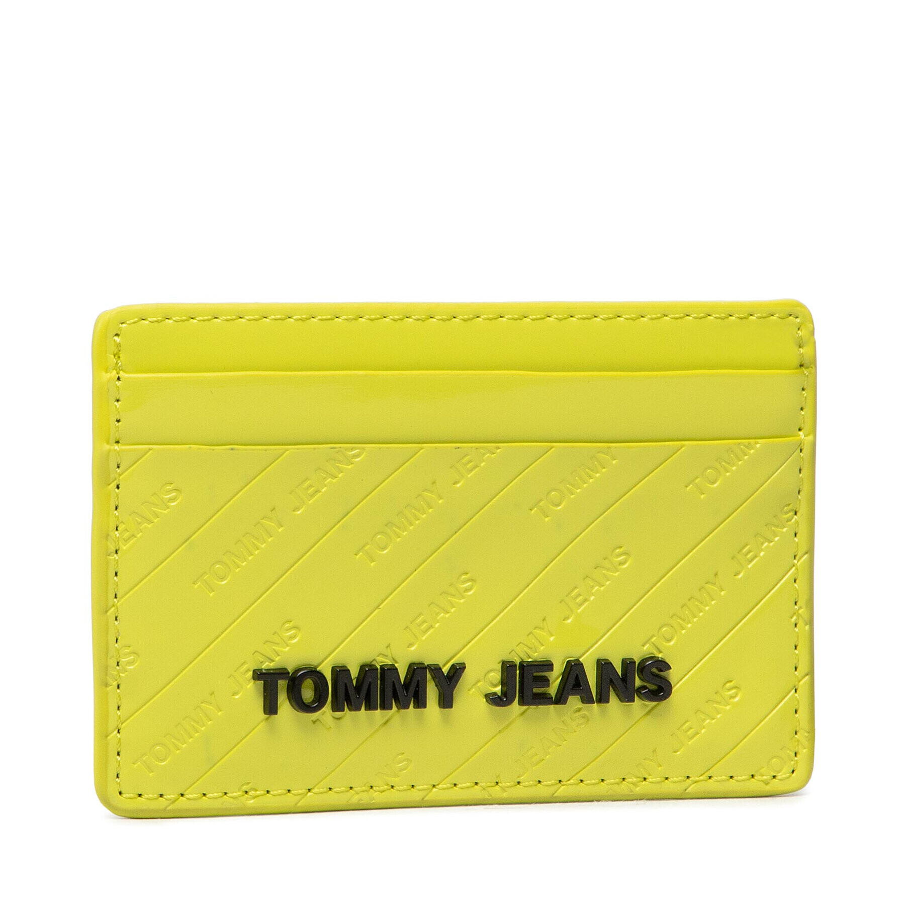 Tommy Jeans Etui pentru carduri Cc Holder Emboss Patent AW0AW10831 Verde - Pled.ro