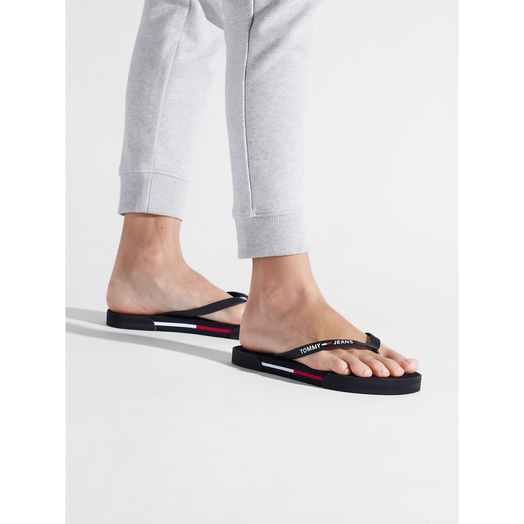 Tommy Jeans Flip flop Flag Beach Sandal EN0EN01855 Negru - Pled.ro