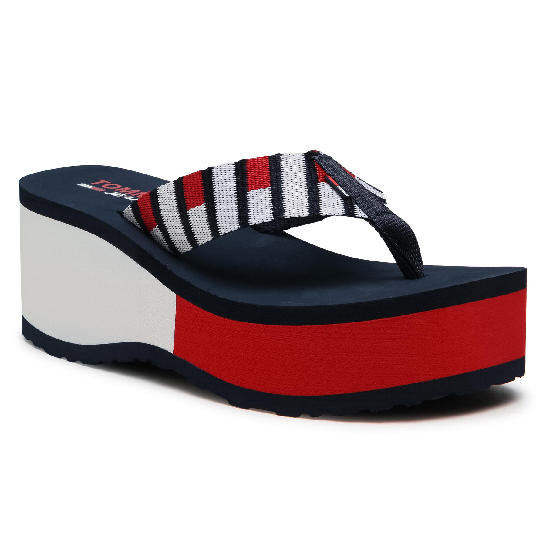 Tommy Jeans Flip flop Flag Webbing High Beach Sandal EN0EN01303 Bleumarin - Pled.ro