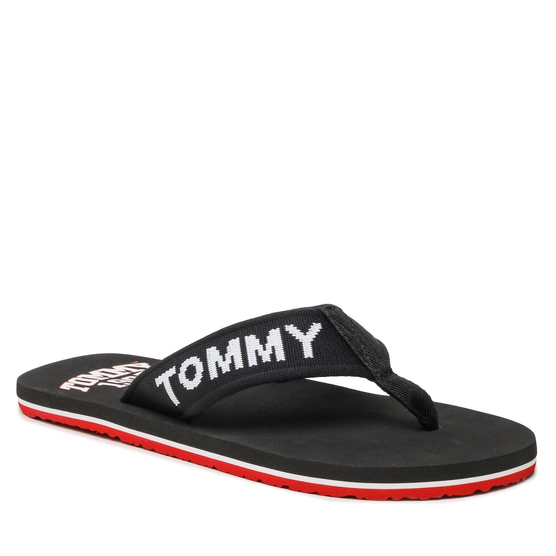 Tommy Jeans Flip flop Flip Flop Logo Tape EM0EM01147 Negru - Pled.ro