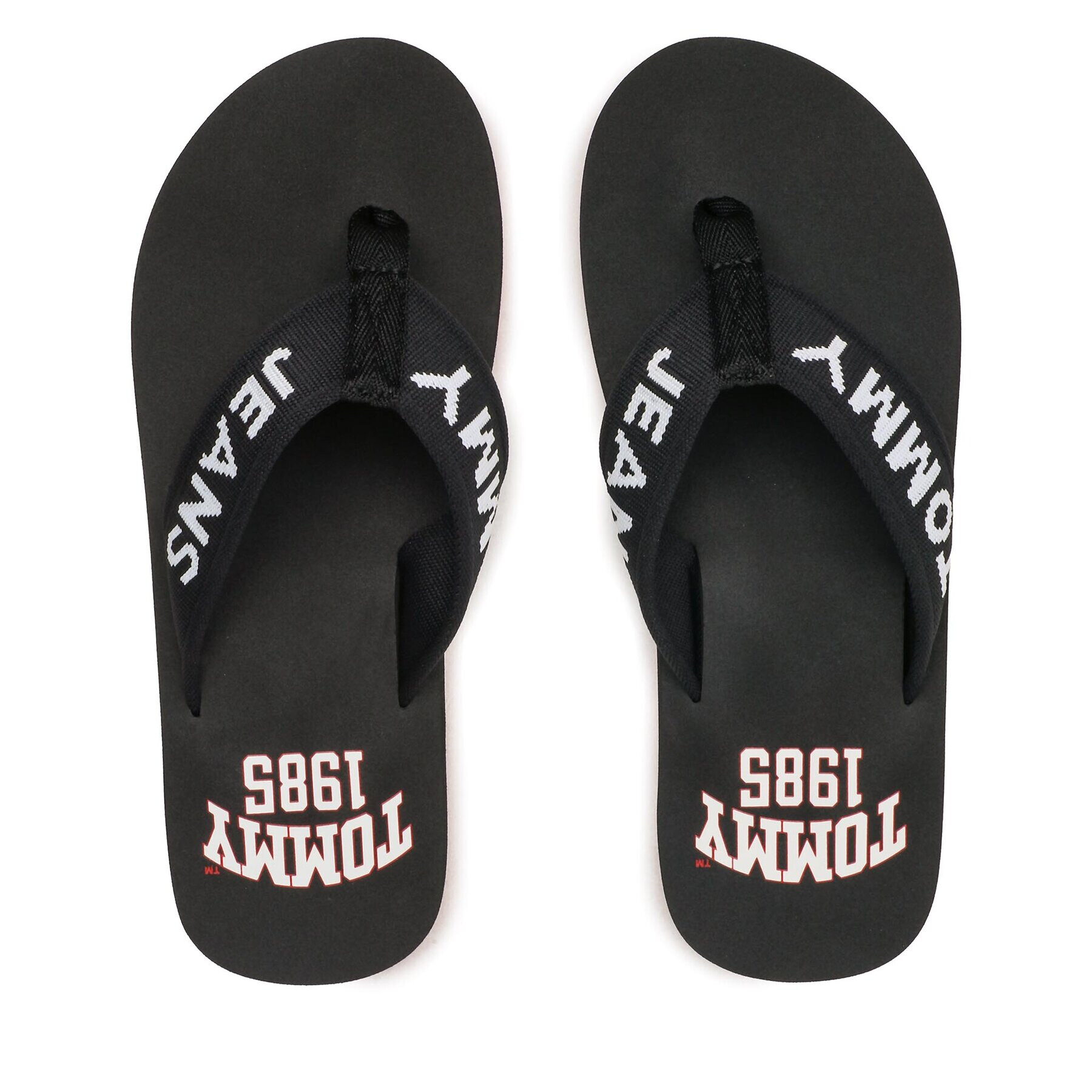 Tommy Jeans Flip flop Flip Flop Logo Tape EM0EM01147 Negru - Pled.ro