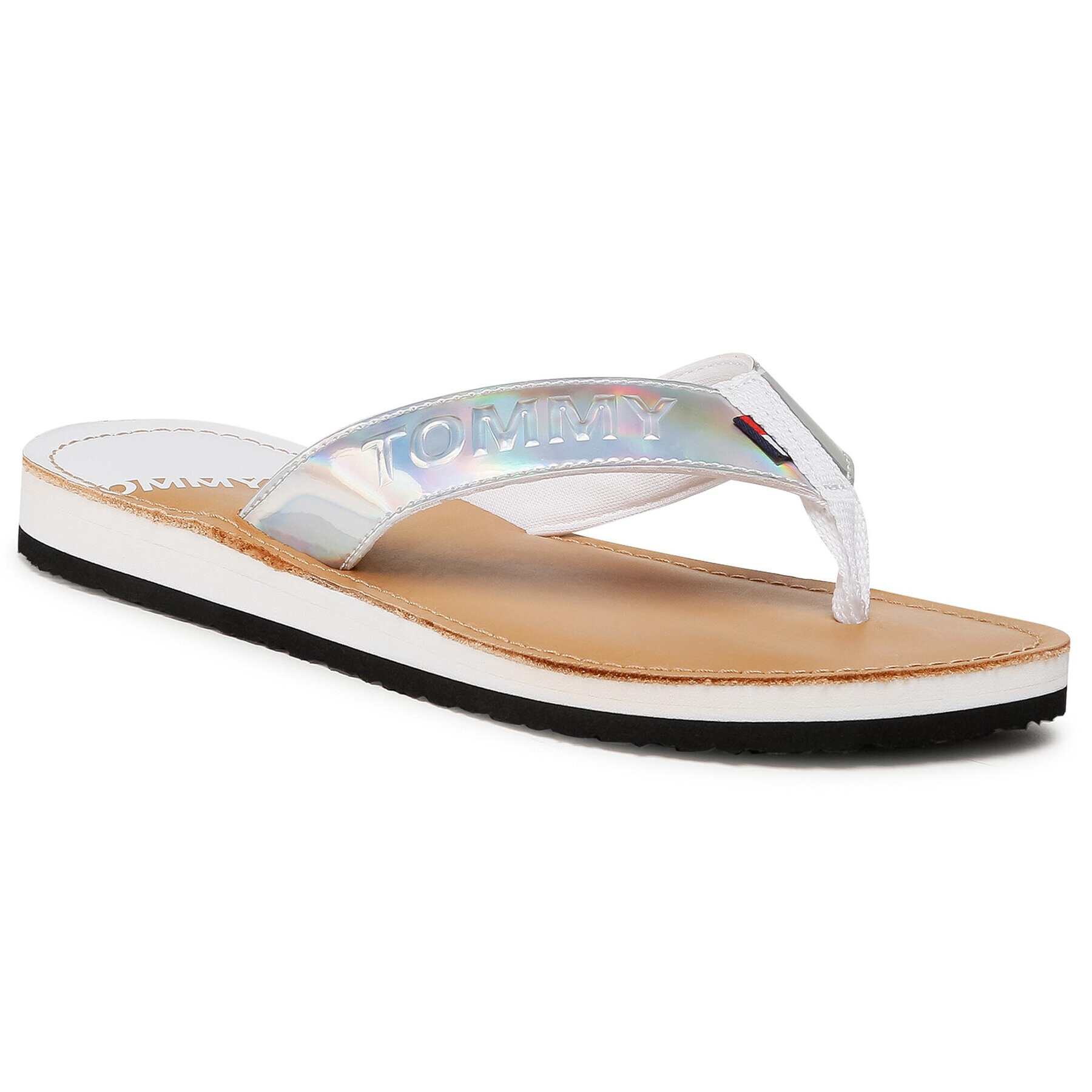 Tommy Jeans Flip flop Iridescent Beach Sandal EN0EN01298 Argintiu - Pled.ro