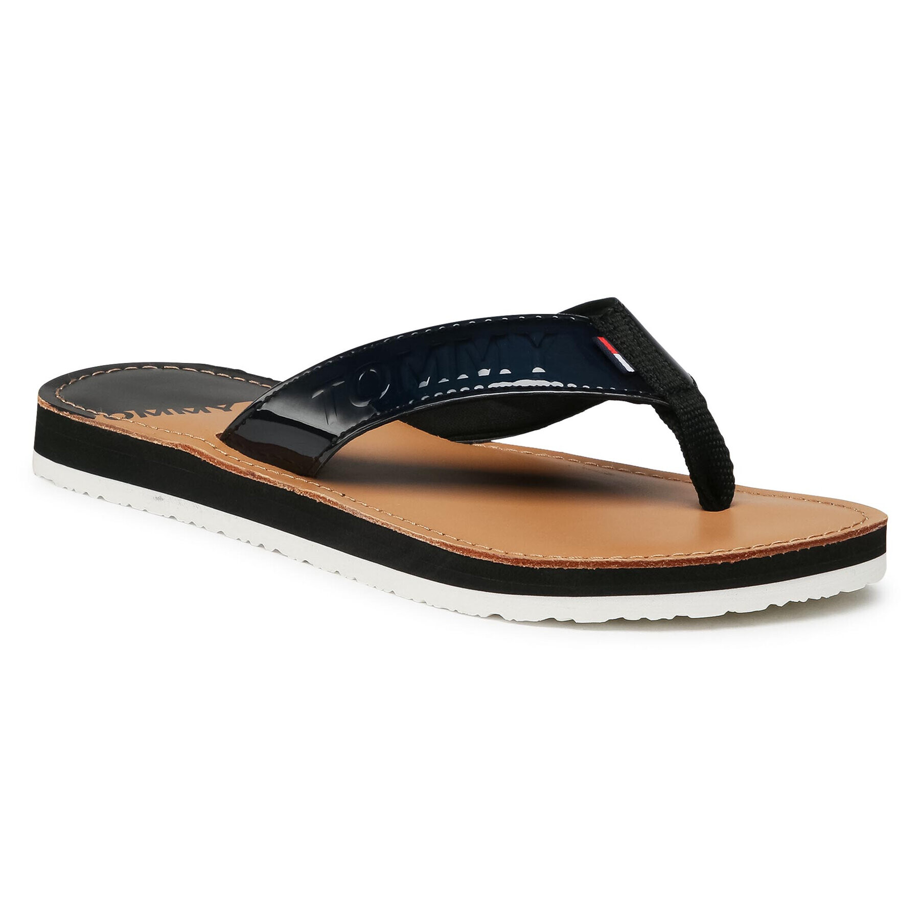 Tommy Jeans Flip flop Iridescent Beach Sandal EN0EN01298 Negru - Pled.ro