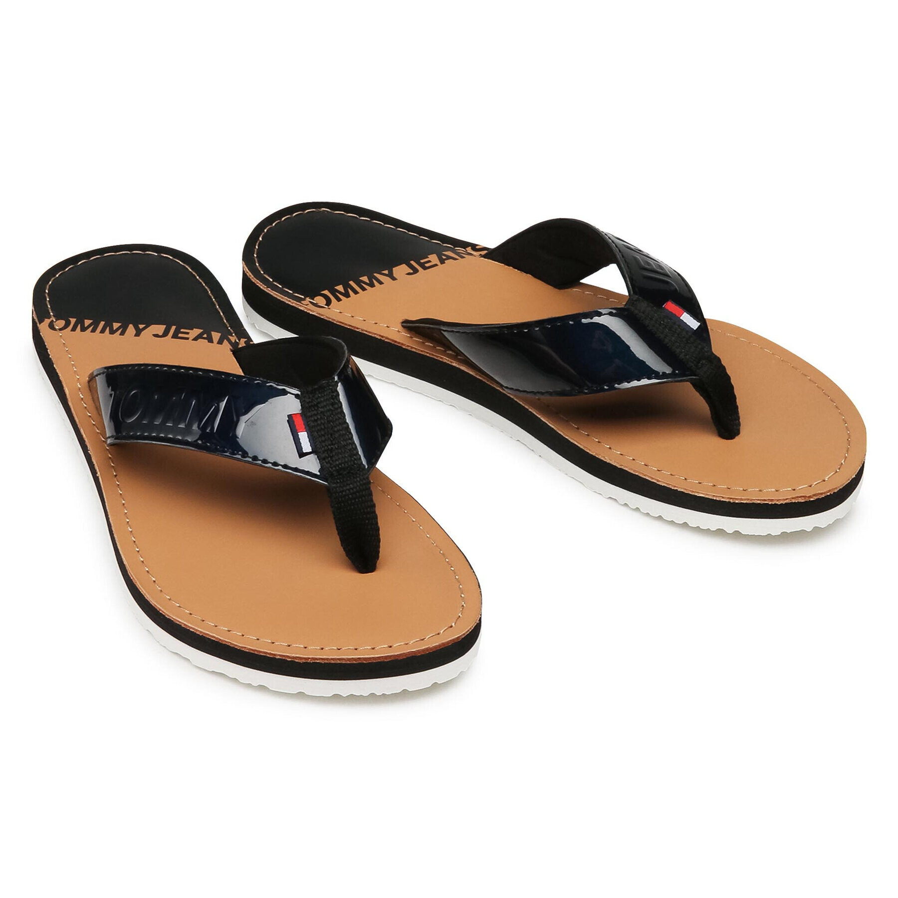 Tommy Jeans Flip flop Iridescent Beach Sandal EN0EN01298 Negru - Pled.ro