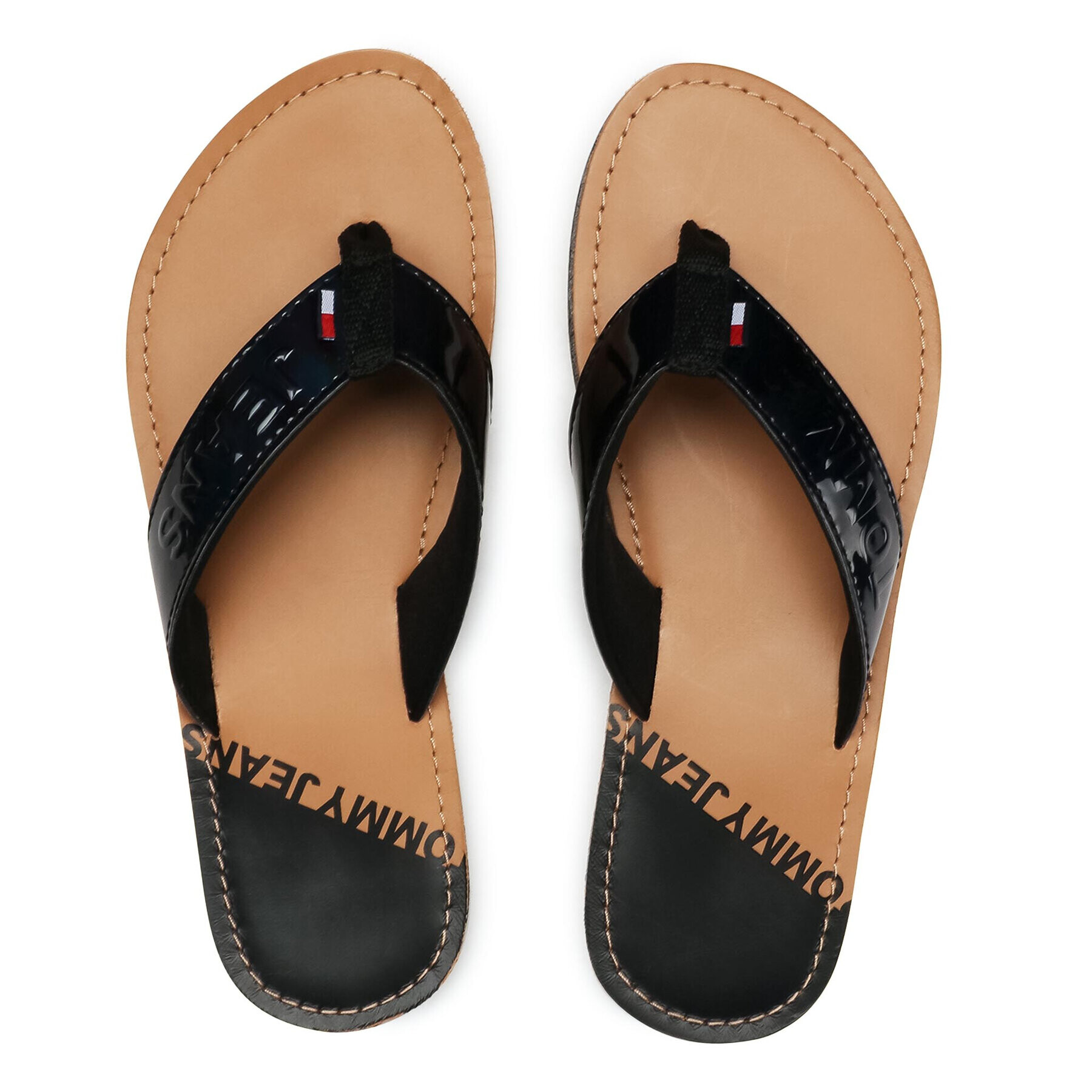 Tommy Jeans Flip flop Iridescent Beach Sandal EN0EN01298 Negru - Pled.ro