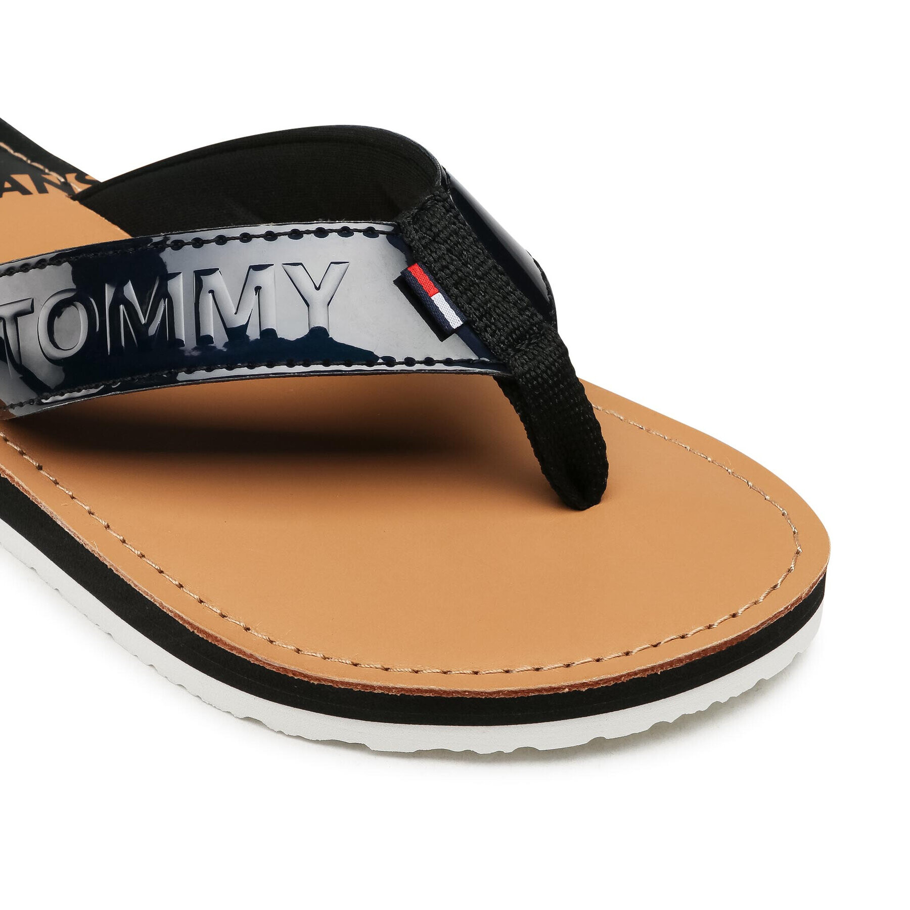 Tommy Jeans Flip flop Iridescent Beach Sandal EN0EN01298 Negru - Pled.ro