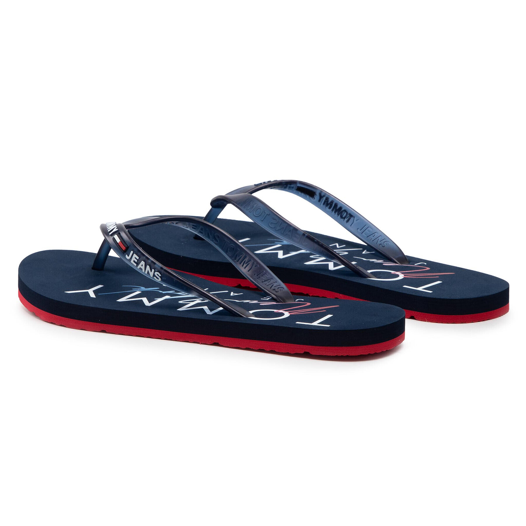 Tommy Jeans Flip flop Rubber Thong Beach Sandal EN0EN01302 Bleumarin - Pled.ro