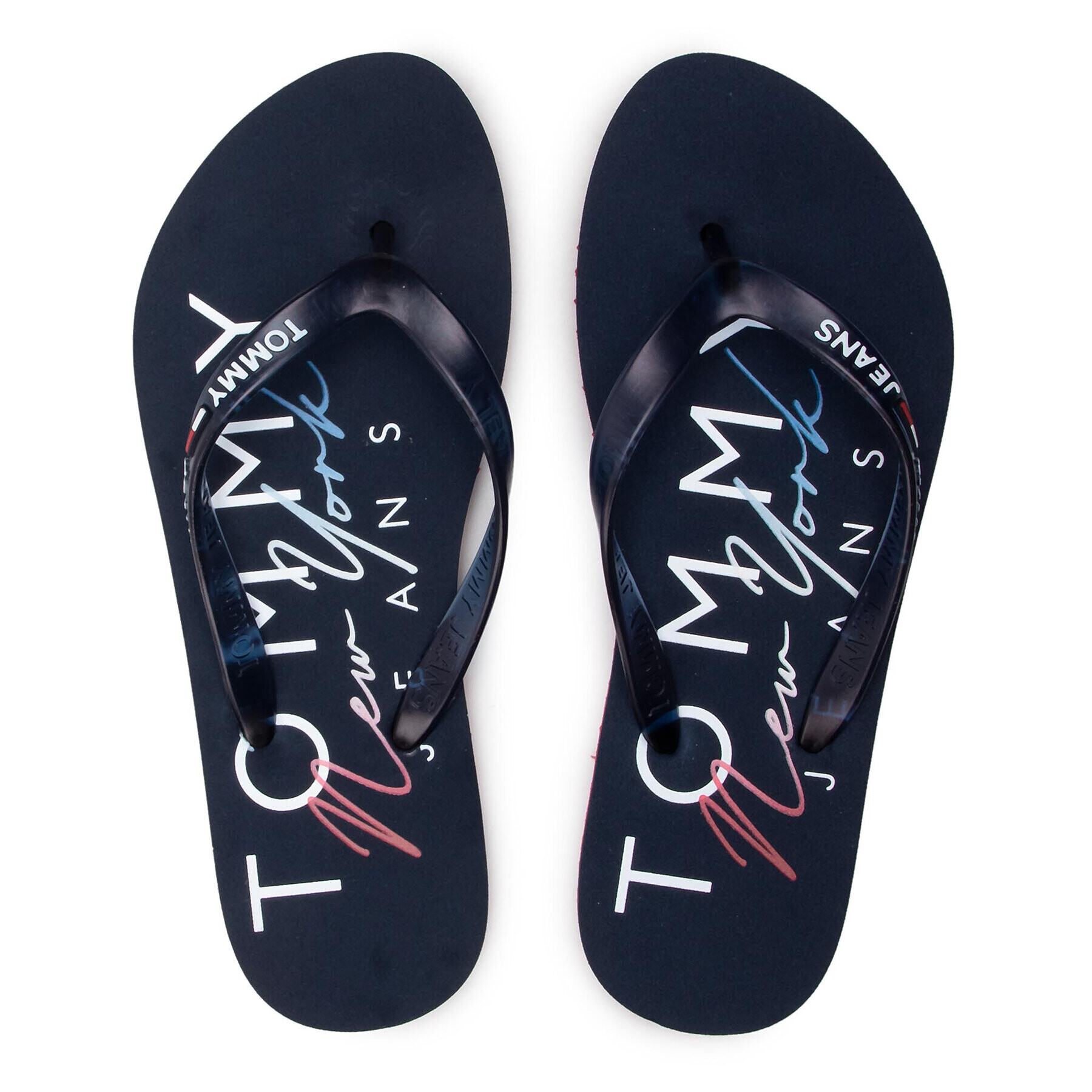 Tommy Jeans Flip flop Rubber Thong Beach Sandal EN0EN01302 Bleumarin - Pled.ro