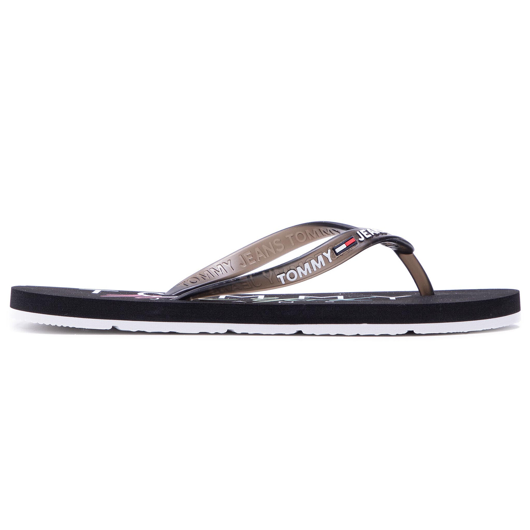 Tommy Jeans Flip flop Rubber Thong Beach Sandal EN0EN01302 Negru - Pled.ro