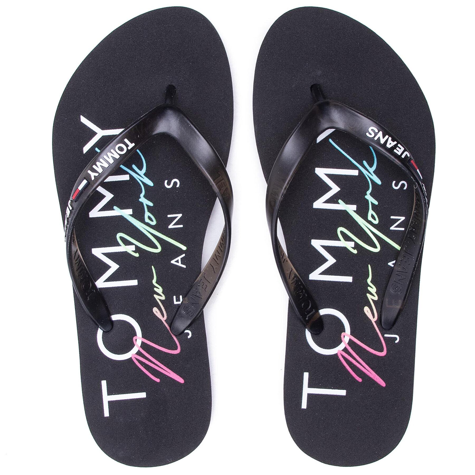 Tommy Jeans Flip flop Rubber Thong Beach Sandal EN0EN01302 Negru - Pled.ro