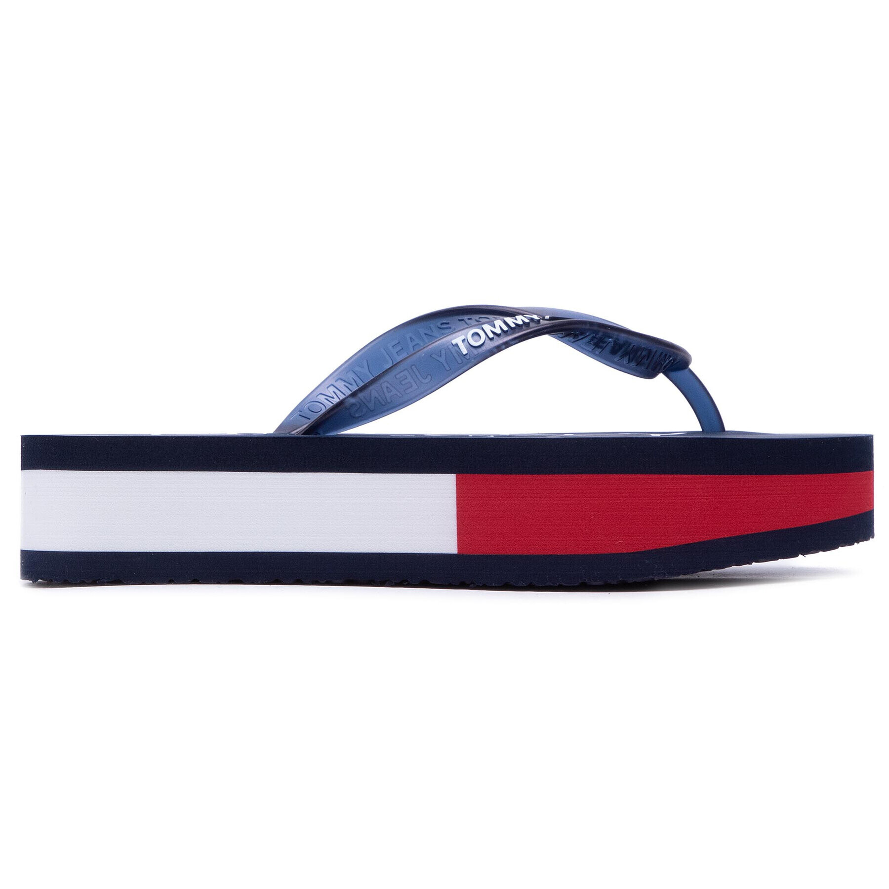 Tommy Jeans Flip flop Rubber Thong Mid Beach Sandal EN0EN01301 Bleumarin - Pled.ro