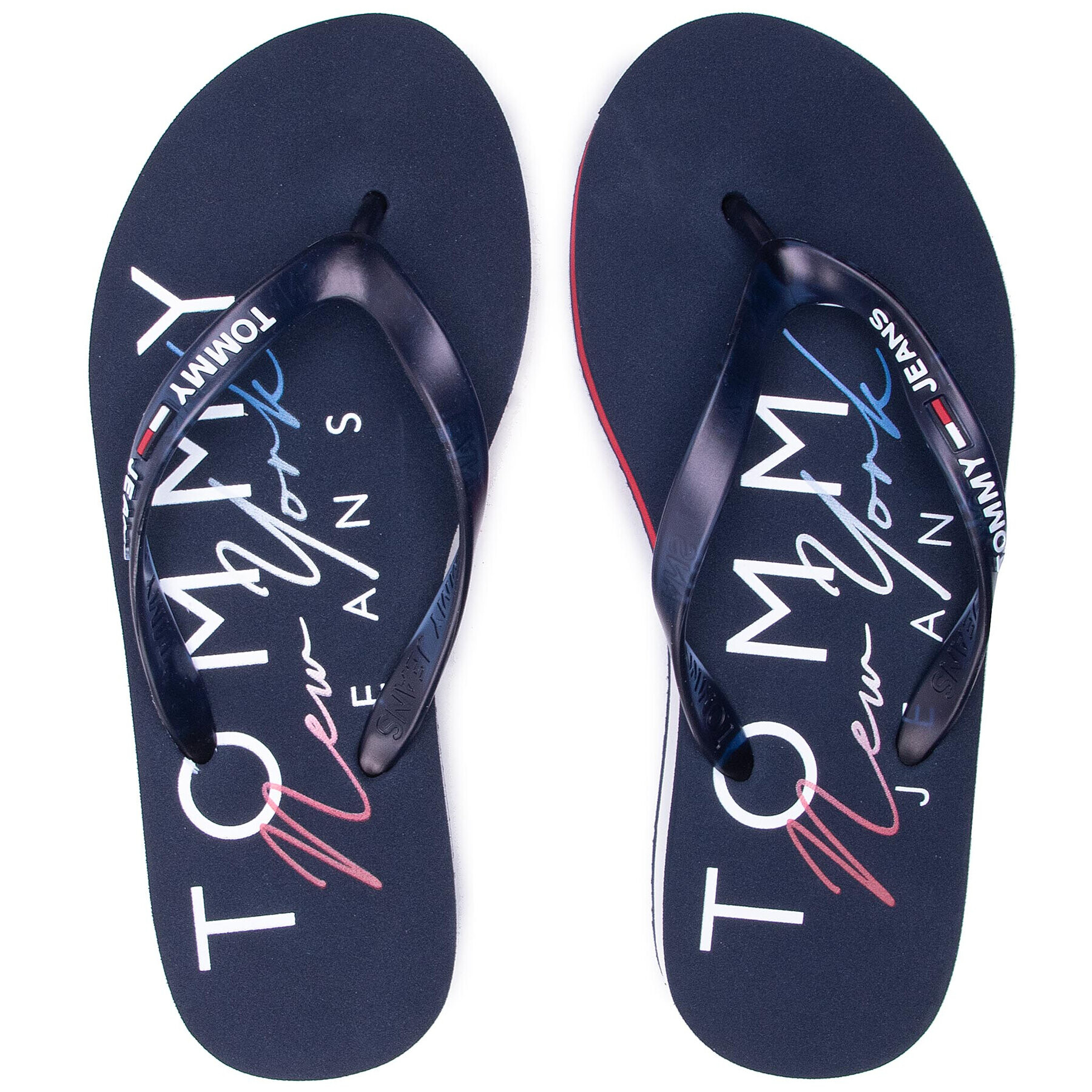 Tommy Jeans Flip flop Rubber Thong Mid Beach Sandal EN0EN01301 Bleumarin - Pled.ro