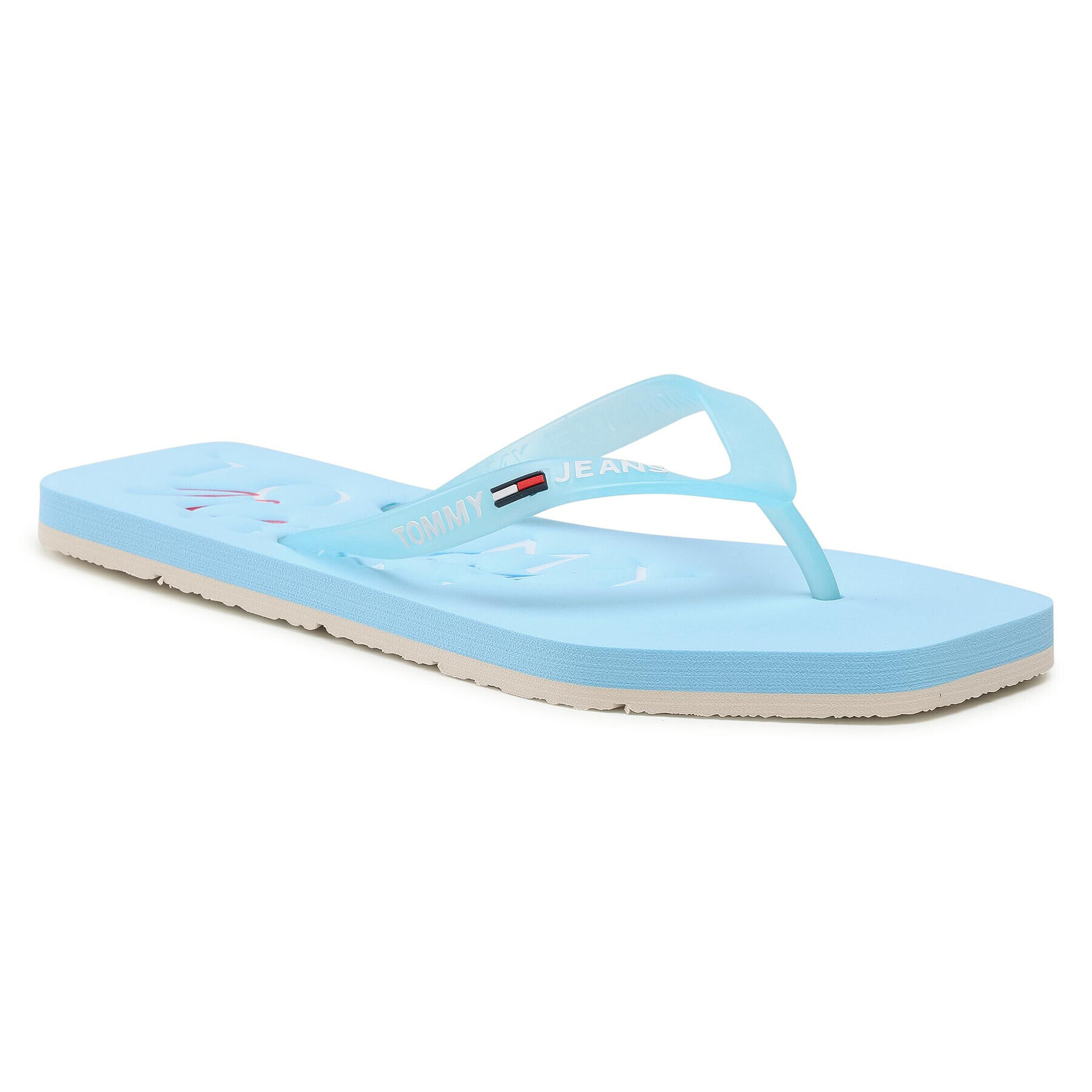 Tommy Jeans Flip flop Square Toe Beach Sandal EN0EN01299 Albastru - Pled.ro