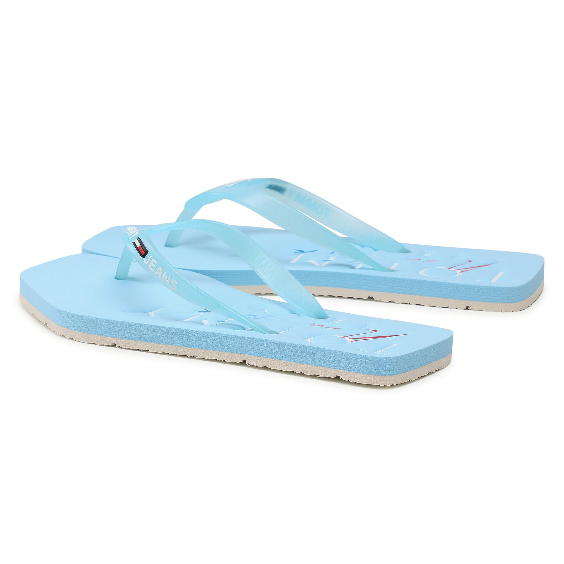 Tommy Jeans Flip flop Square Toe Beach Sandal EN0EN01299 Albastru - Pled.ro