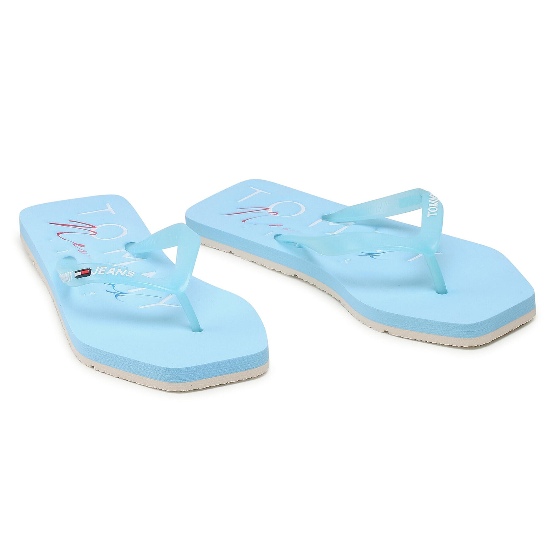 Tommy Jeans Flip flop Square Toe Beach Sandal EN0EN01299 Albastru - Pled.ro