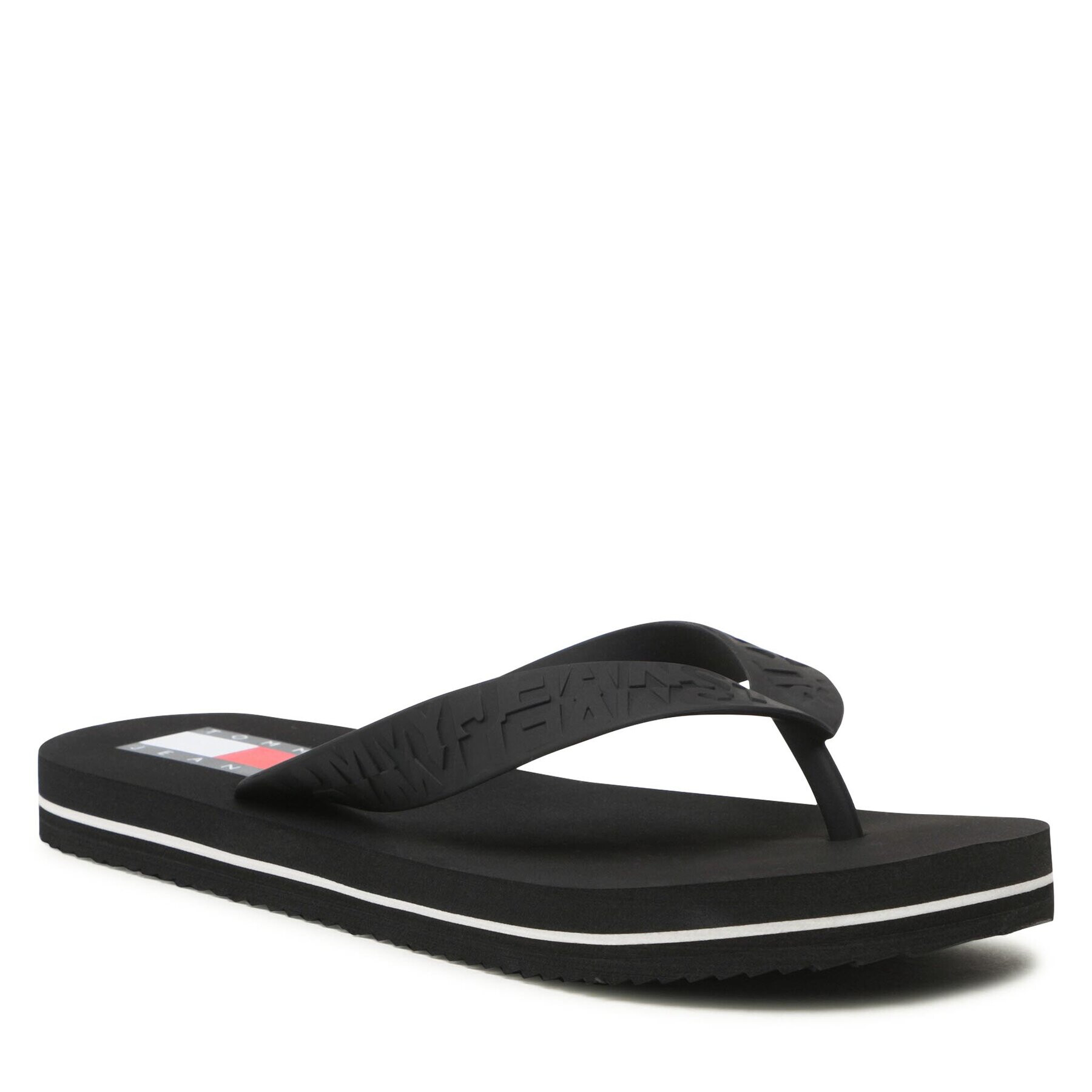 Tommy Jeans Flip flop Tjw Flag Eva Beach Sandal EN0EN02194 Negru - Pled.ro