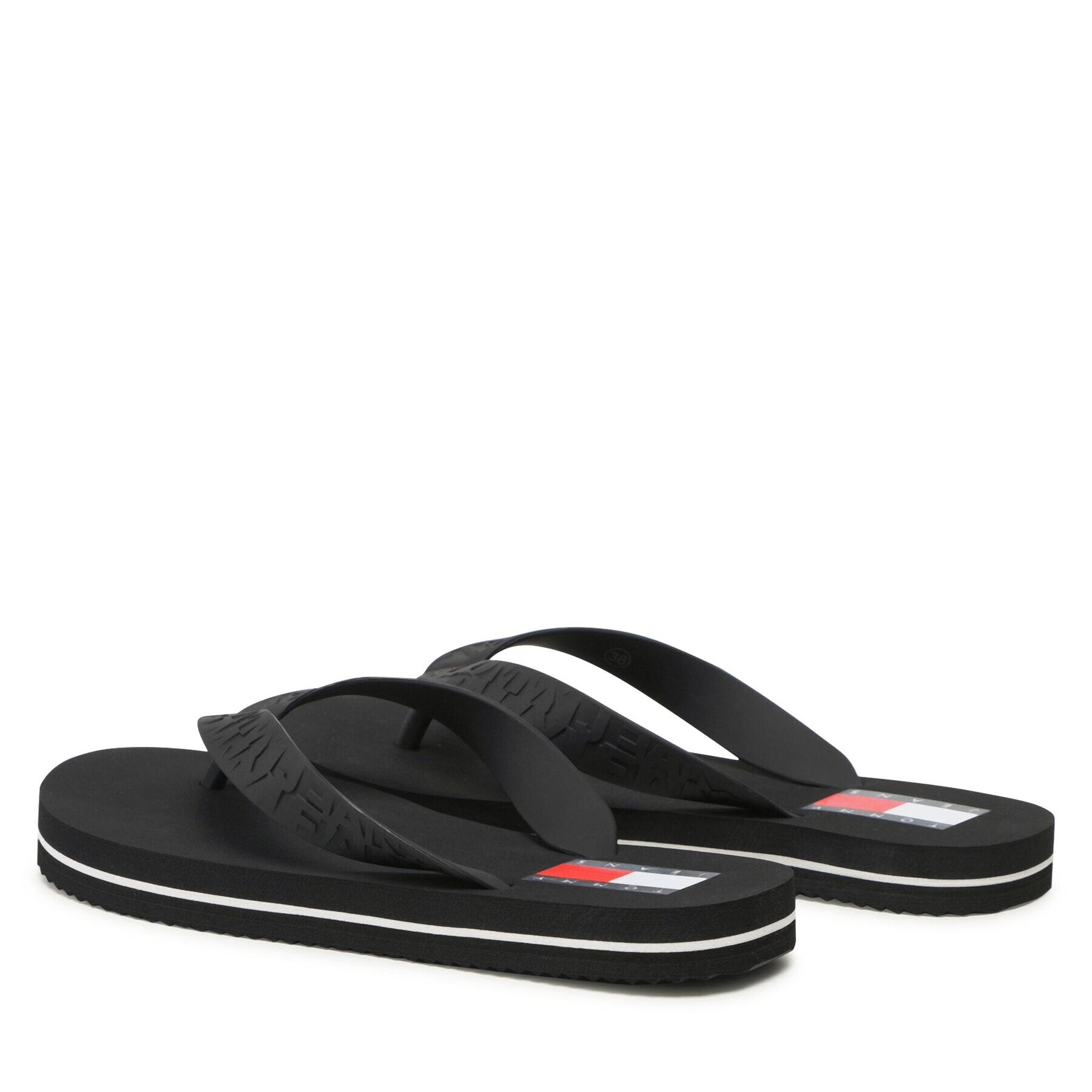 Tommy Jeans Flip flop Tjw Flag Eva Beach Sandal EN0EN02194 Negru - Pled.ro