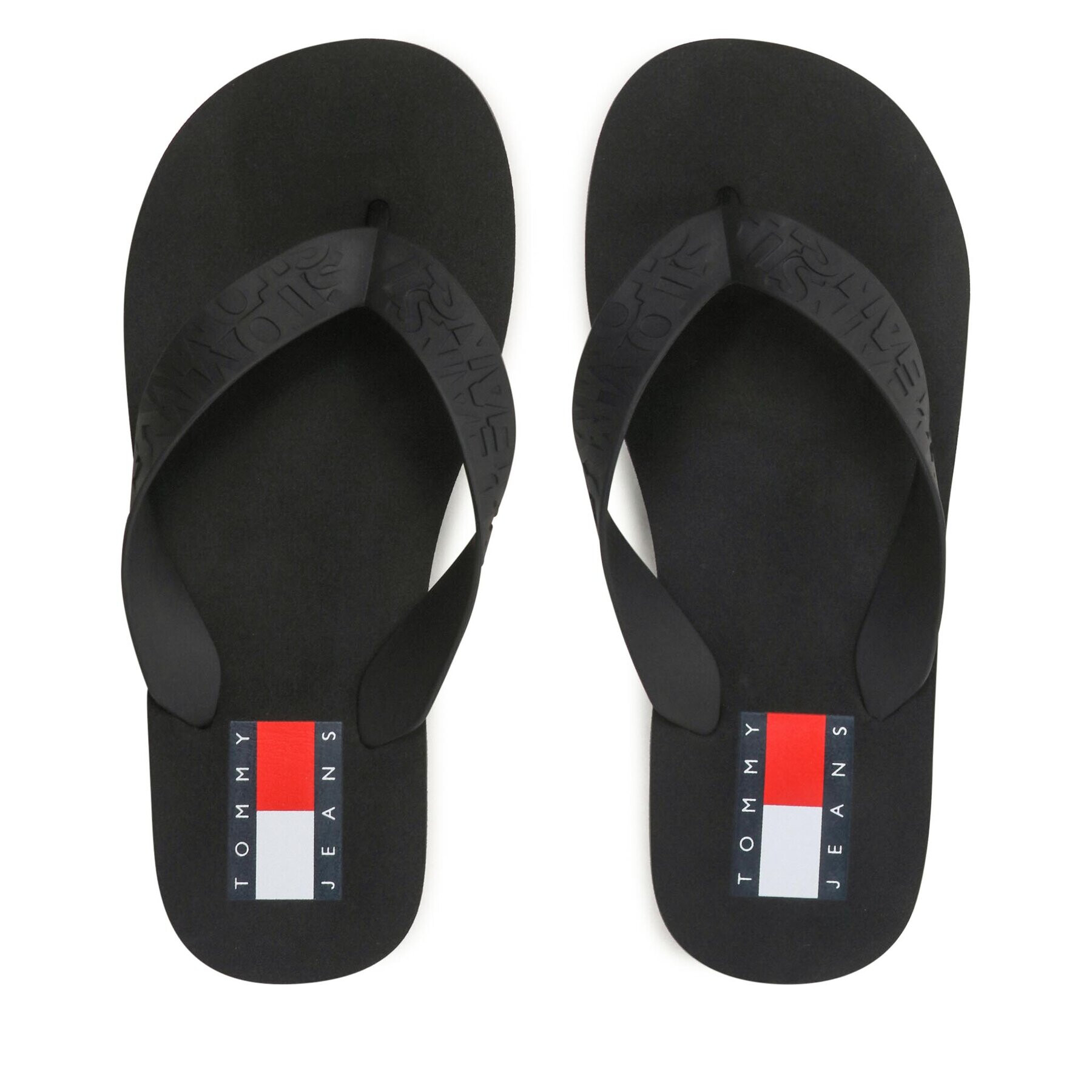 Tommy Jeans Flip flop Tjw Flag Eva Beach Sandal EN0EN02194 Negru - Pled.ro