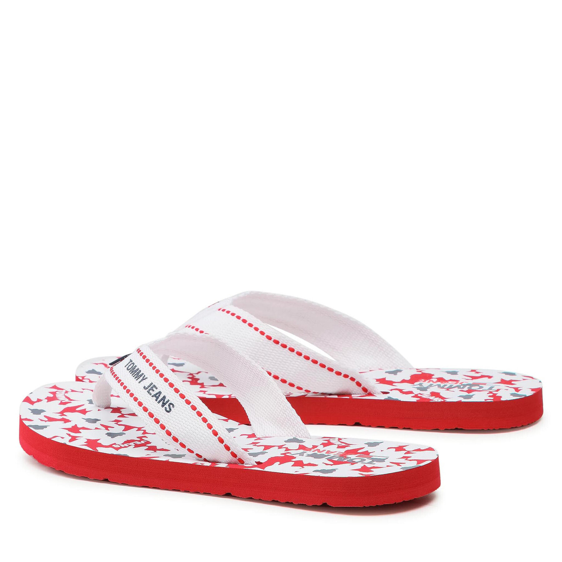 Tommy Jeans Flip flop Tommy Webbing Flat Beach Sandal EN0EN01428 Alb - Pled.ro