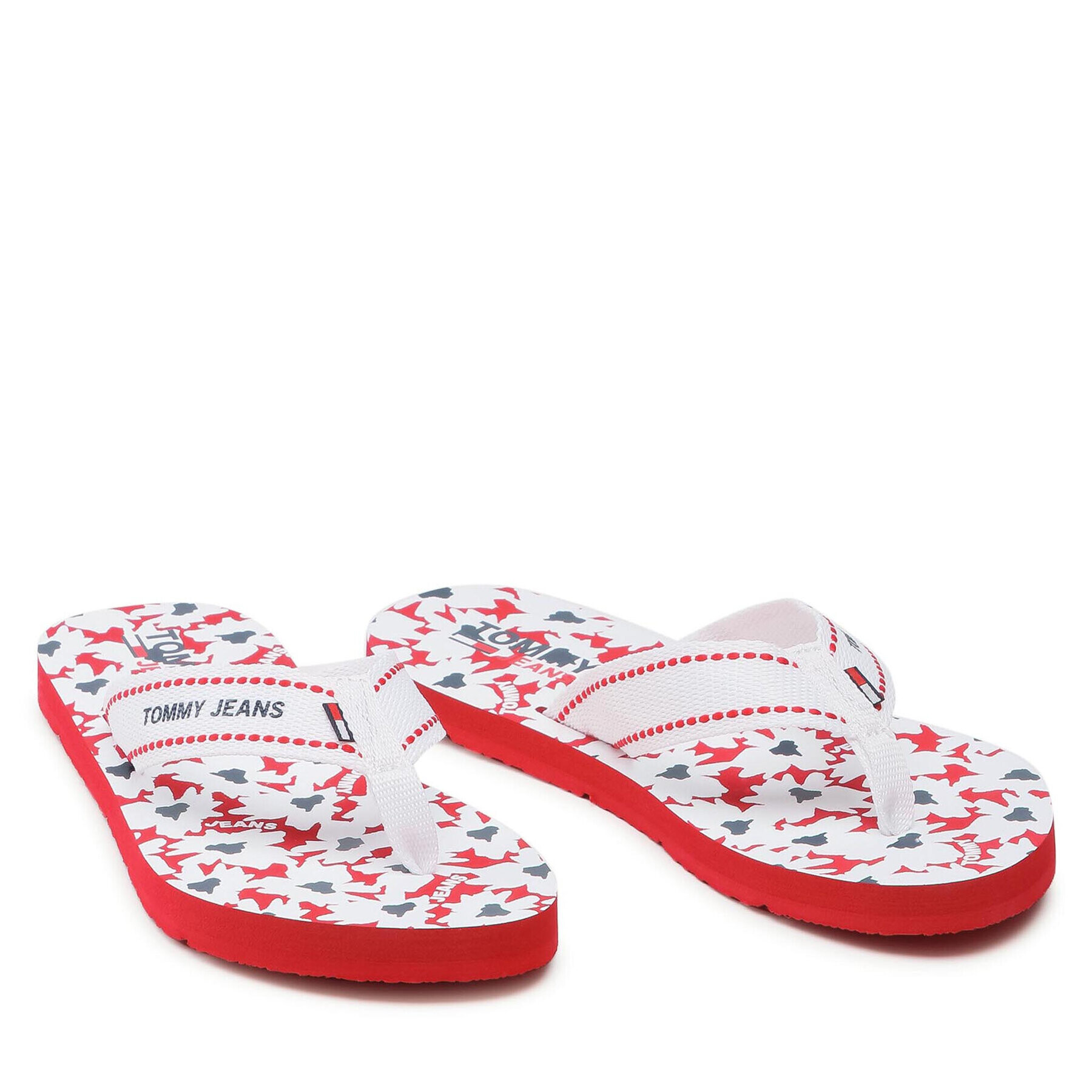 Tommy Jeans Flip flop Tommy Webbing Flat Beach Sandal EN0EN01428 Alb - Pled.ro