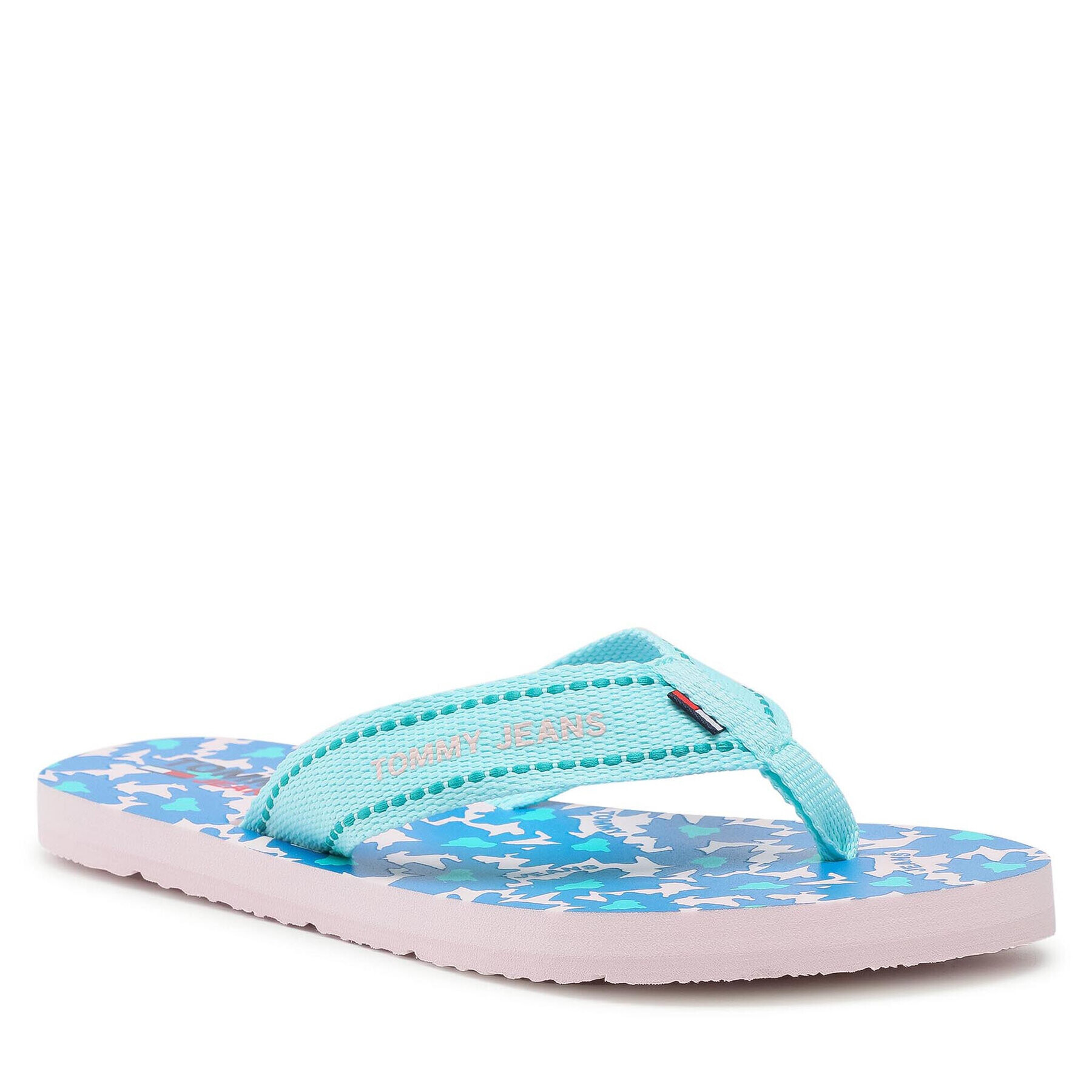 Tommy Jeans Flip flop Tommy Webbing Flat Beach Sandal EN0EN01428 Albastru - Pled.ro