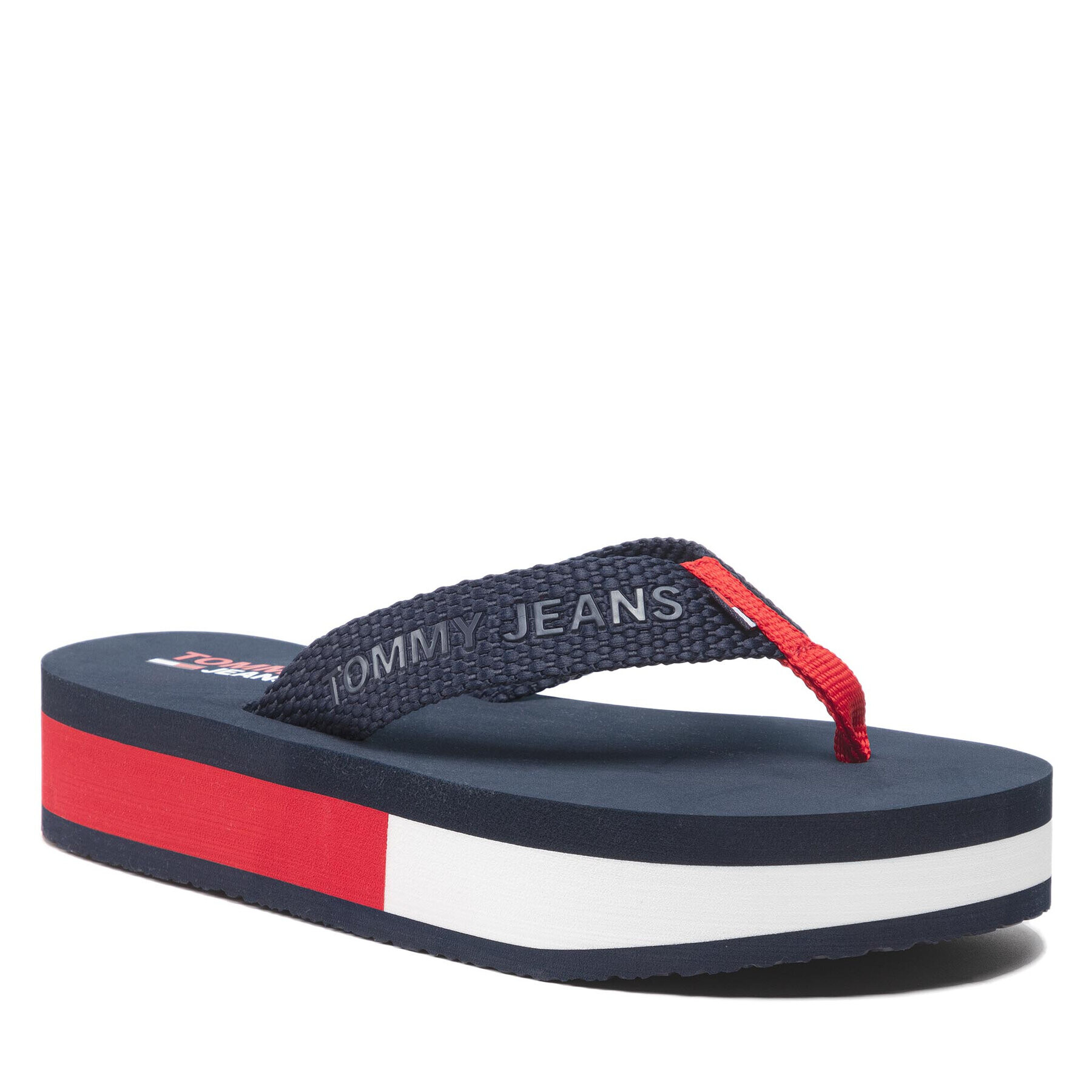 Tommy Jeans Flip flop Webbing Mid Beach Sandal EN0EN01819 Bleumarin - Pled.ro