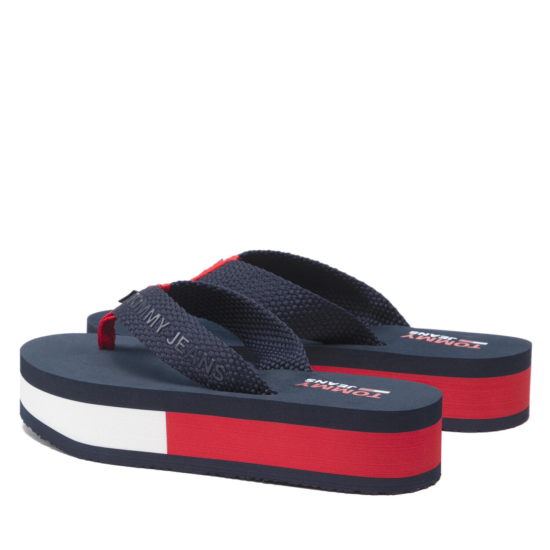 Tommy Jeans Flip flop Webbing Mid Beach Sandal EN0EN01819 Bleumarin - Pled.ro