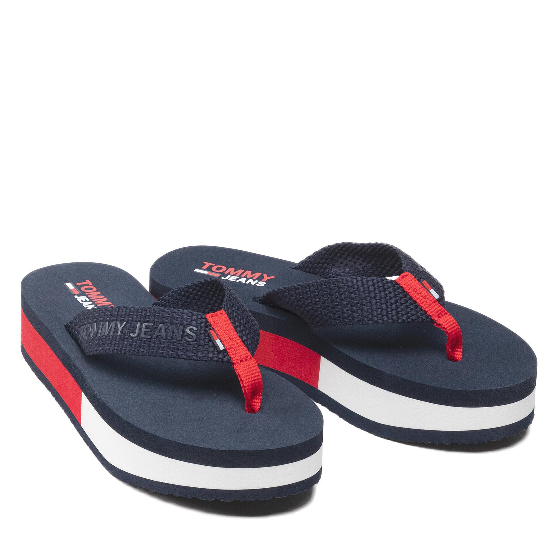 Tommy Jeans Flip flop Webbing Mid Beach Sandal EN0EN01819 Bleumarin - Pled.ro